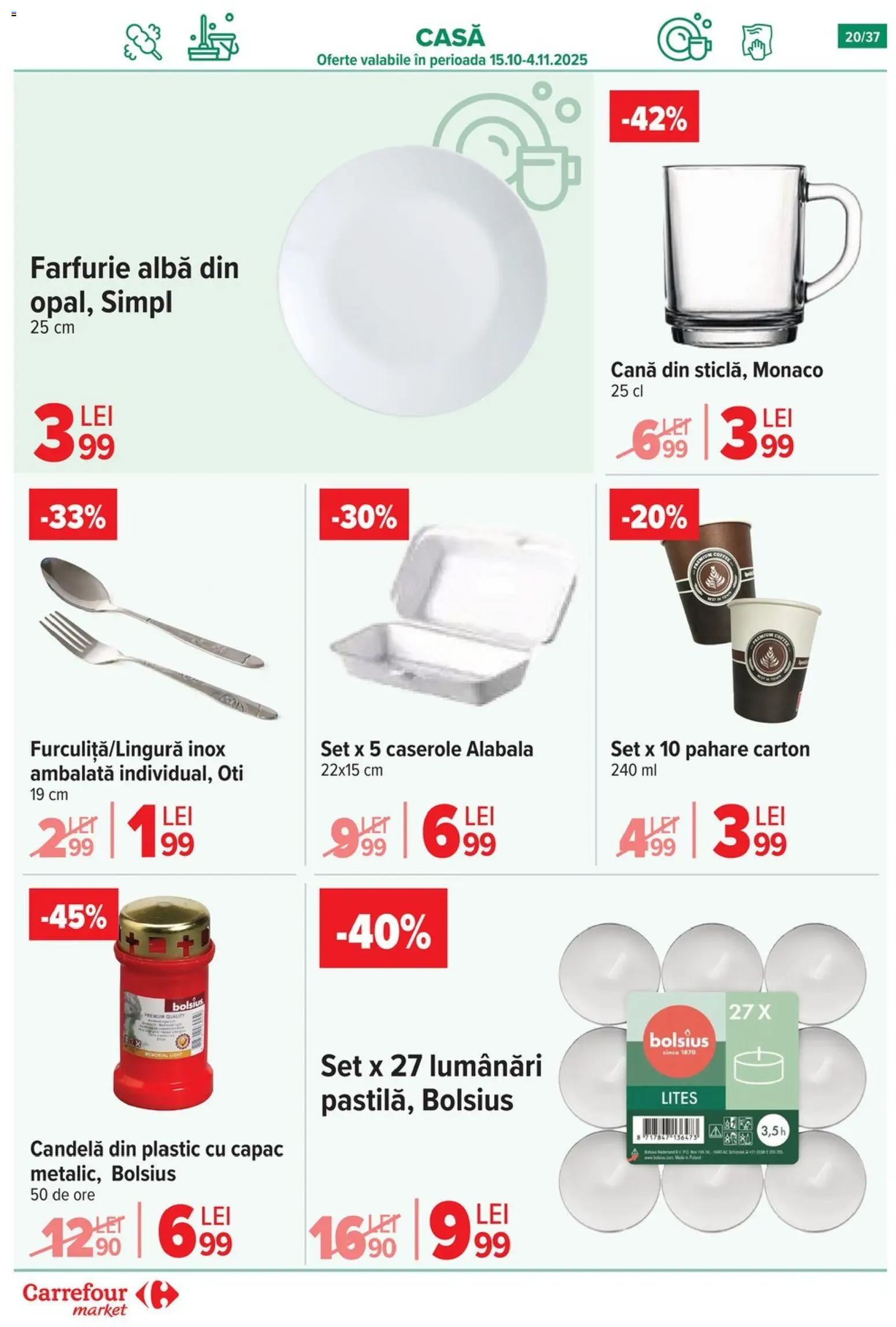 Catalog Carrefour 29 Octombrie - 3 Noiembrie 2025 | Pagina 23 | Produse: Pahare, Caserole, Farfurie