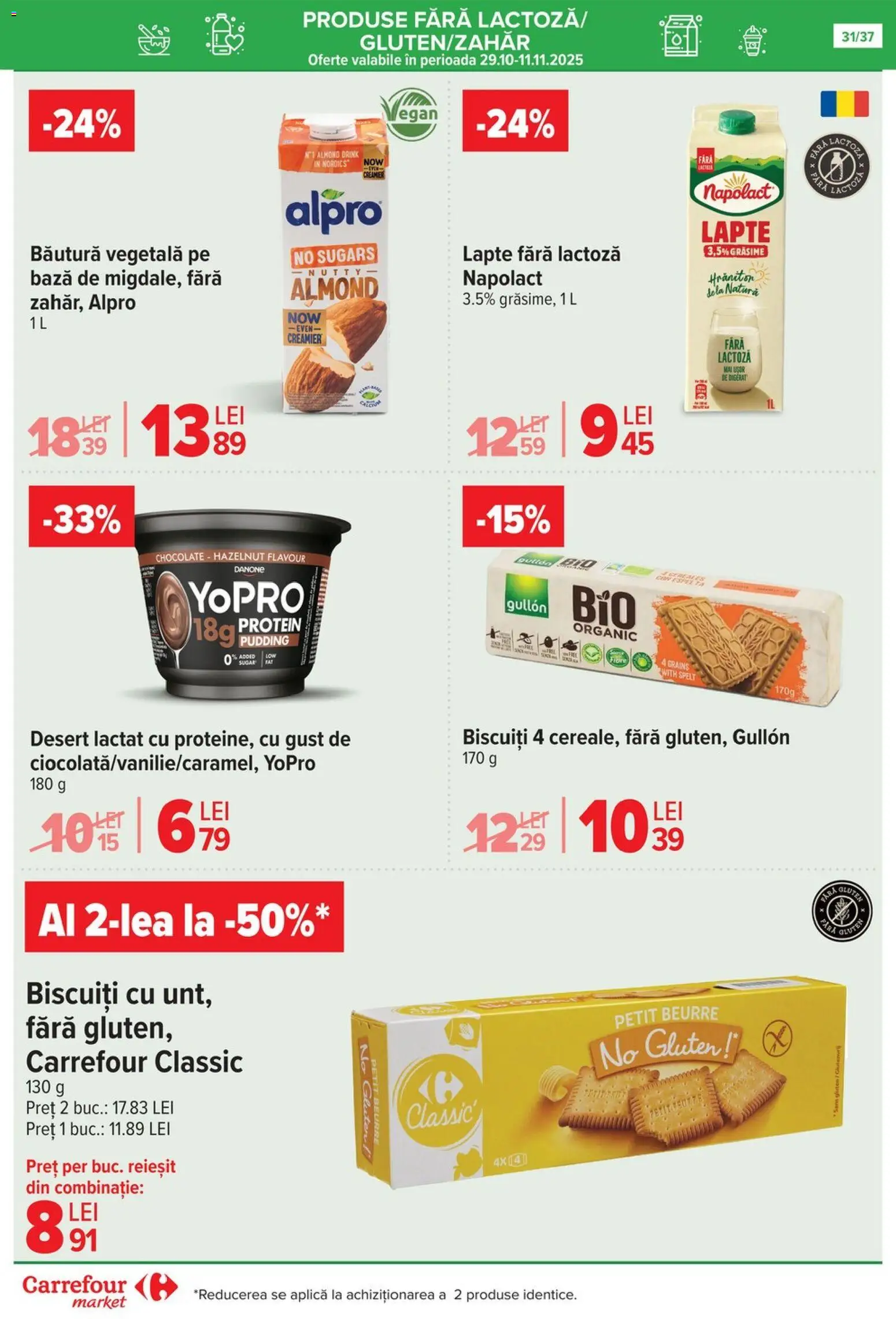 Catalog Carrefour 29 Octombrie - 3 Noiembrie 2025 | Pagina 34 | Produse: Pară, Lapte, Biscuiți