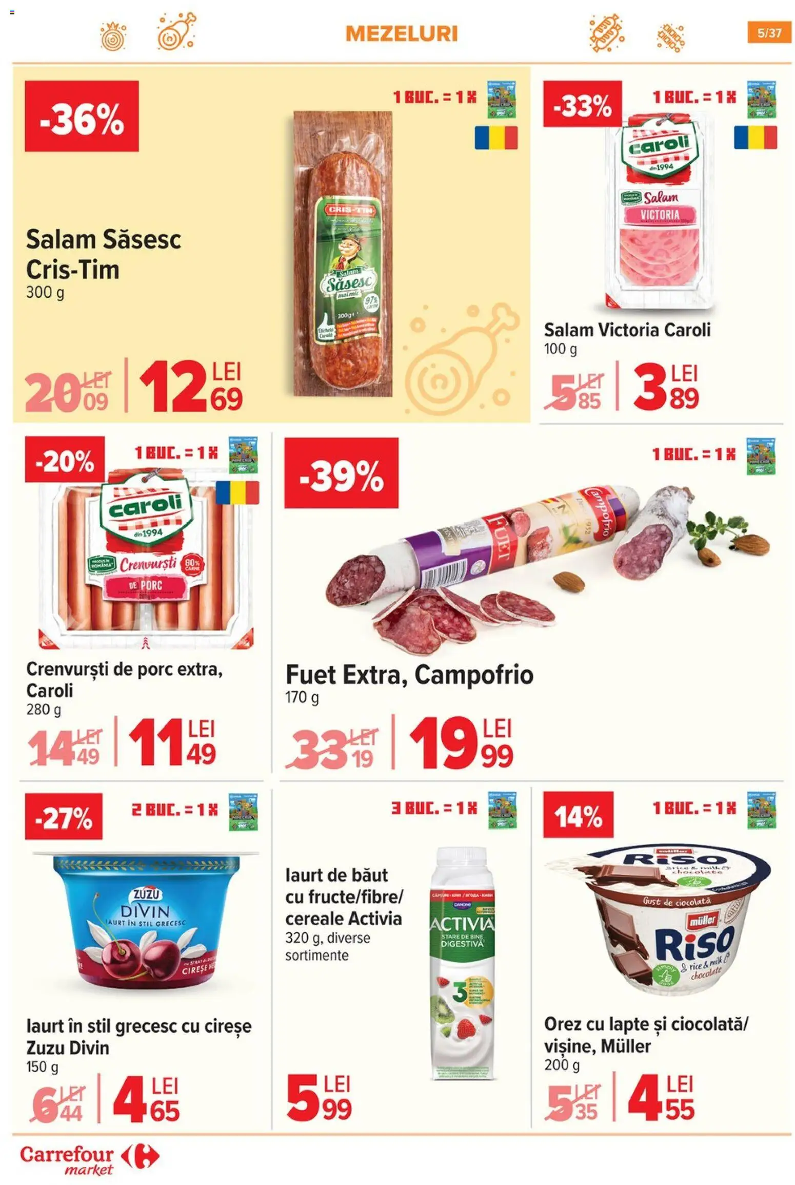 Catalog Carrefour 29 Octombrie - 3 Noiembrie 2025 | Pagina 8 | Produse: Crenvurști, Lapte, Salam, Cireșe