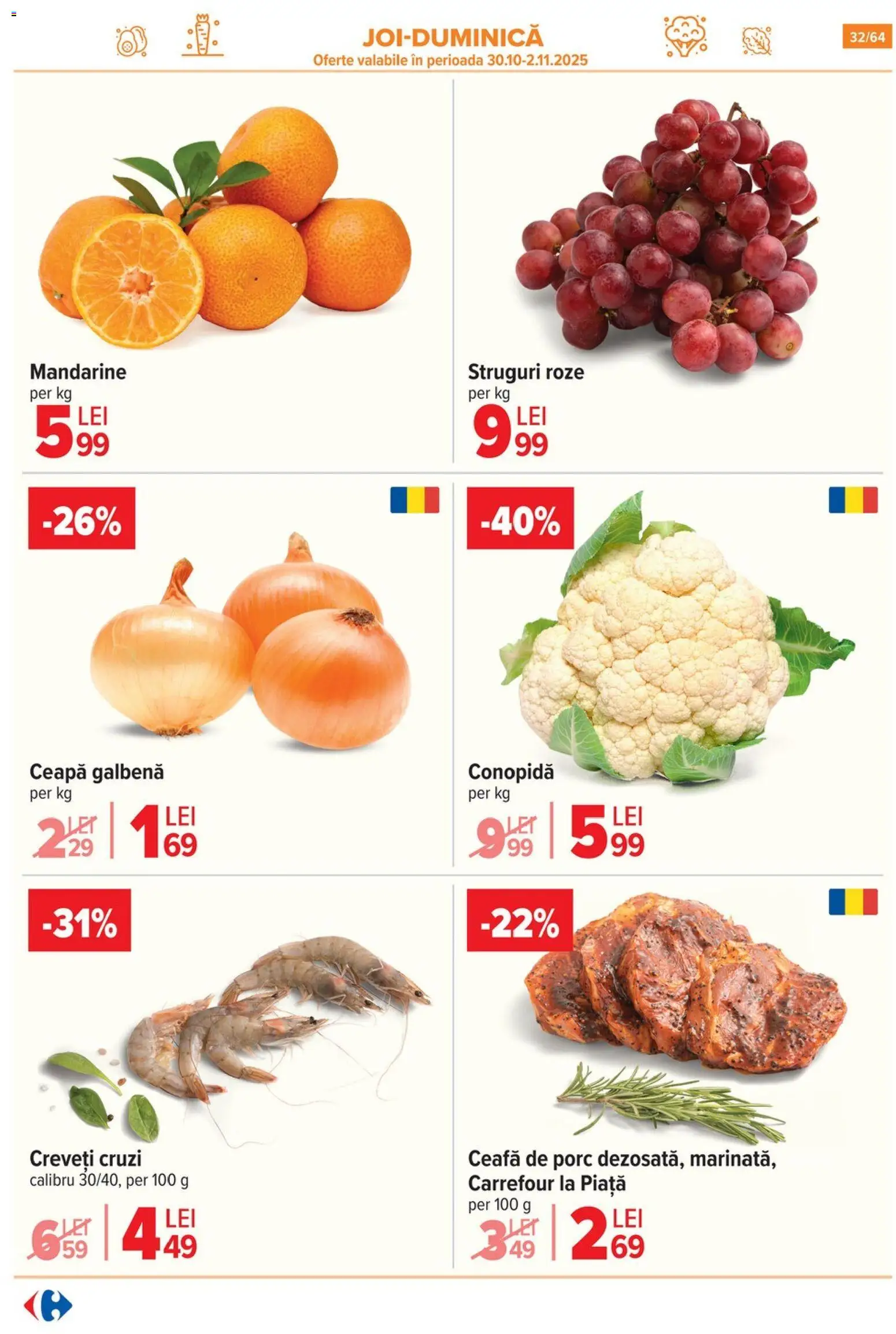 Catalog Carrefour 29 Octombrie - 3 Noiembrie 2025 | Pagina 35 | Produse: Conopidă, Keçeli kalem, Mandarine, Ceapă