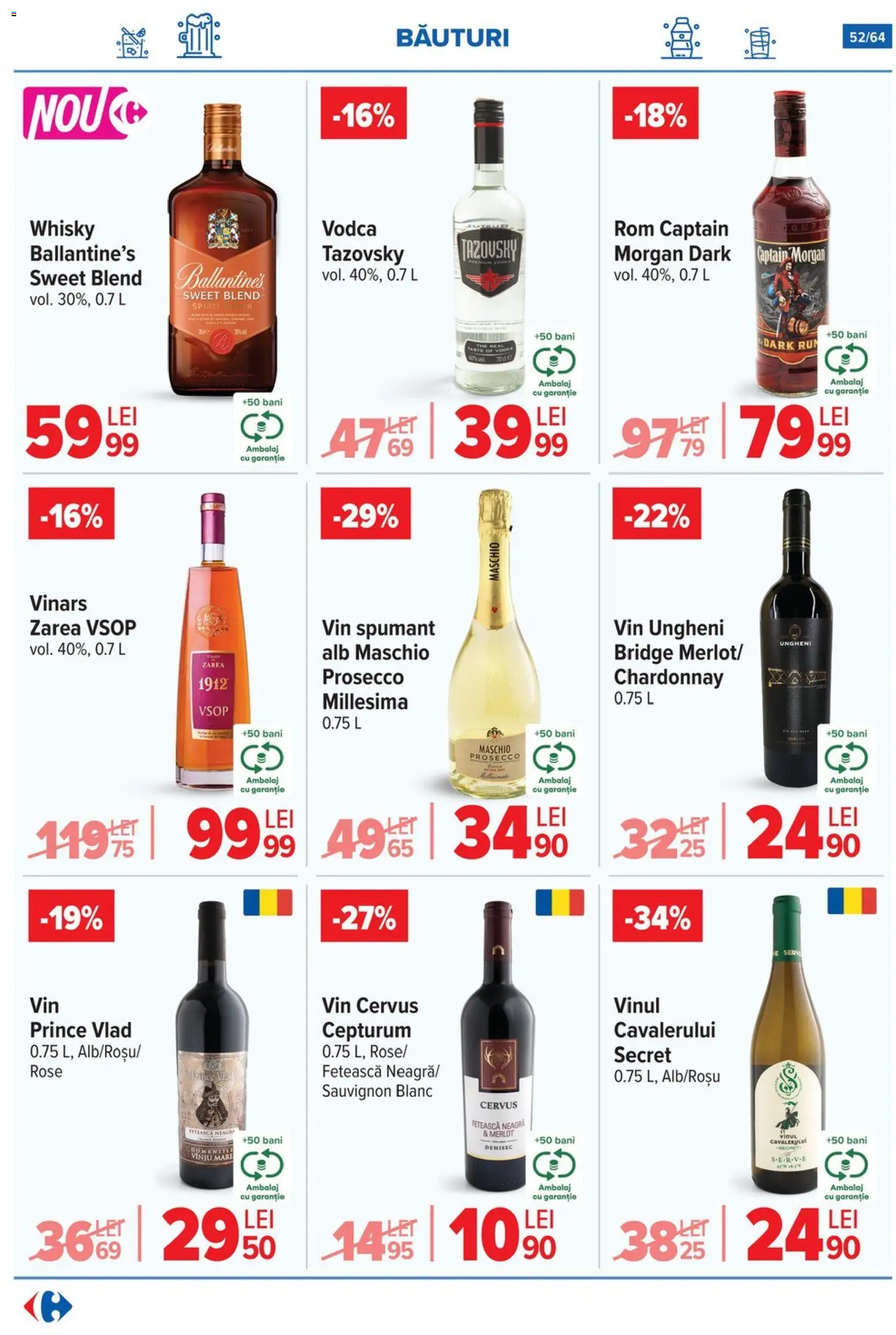 Catalog Carrefour 29 Octombrie - 3 Noiembrie 2025 | Pagina 55 | Produse: Su ısıtıcı, Vin, Rom, Vodka