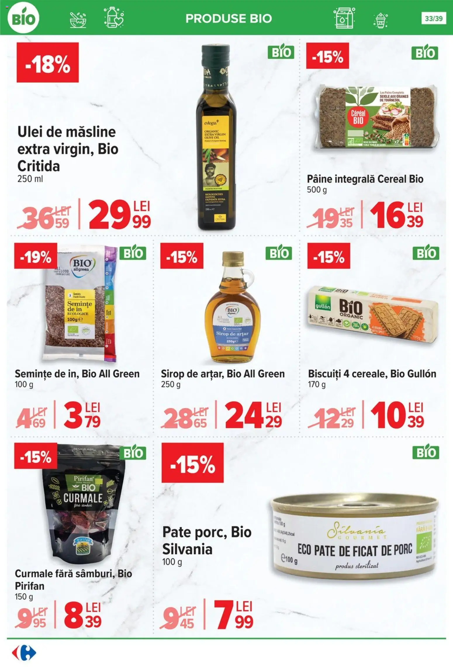 Catalog Carrefour 29 Octombrie - 10 Noiembrie 2025 | Pagina 33 | Produse: Pate, Semințe, Pâine, Biscuiți