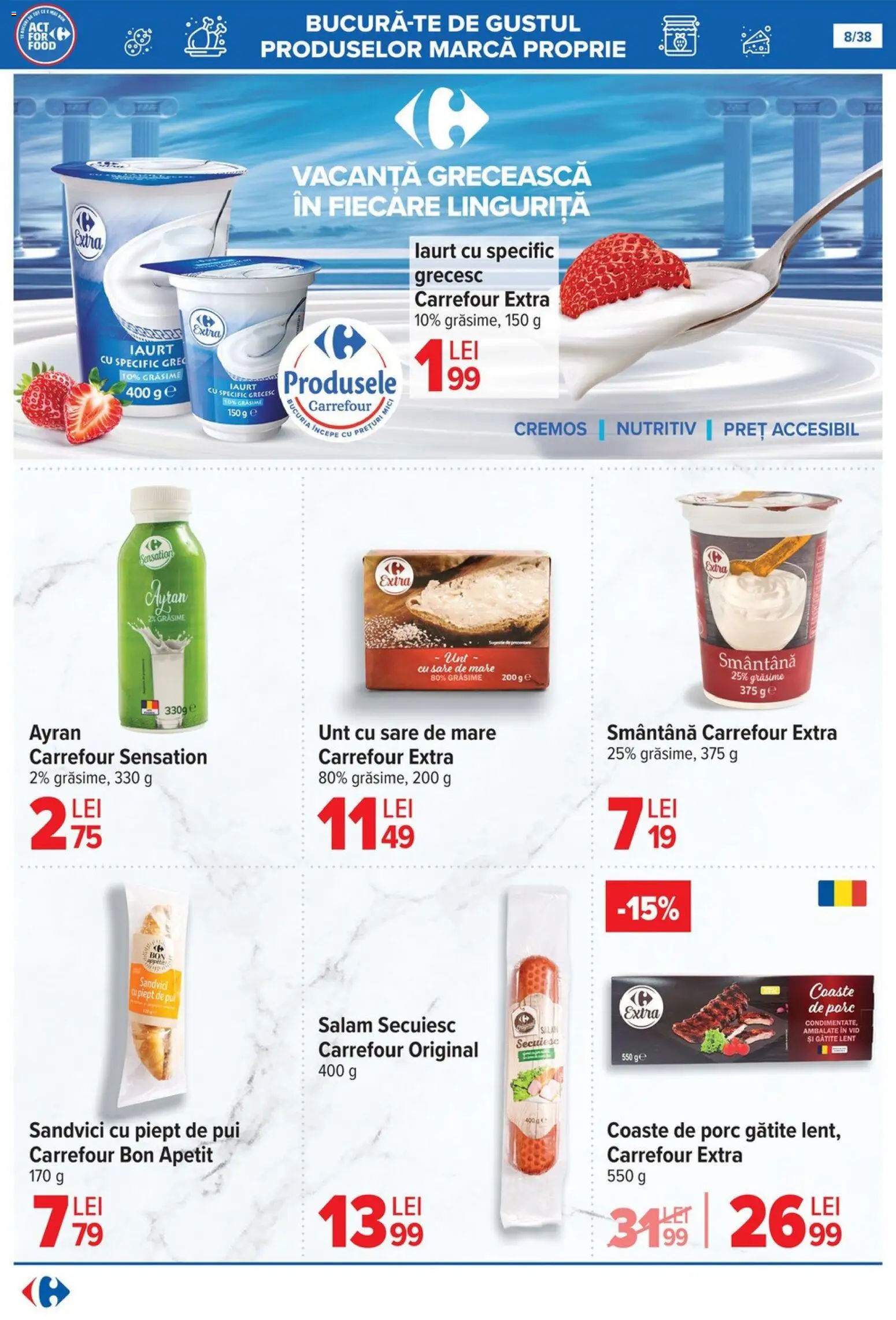 Catalog Carrefour 29 Octombrie - 10 Noiembrie 2025 | Pagina 8 | Produse: Hacıyatmaz Kedi Oyuncağı, Iaurt, Salam, Sare