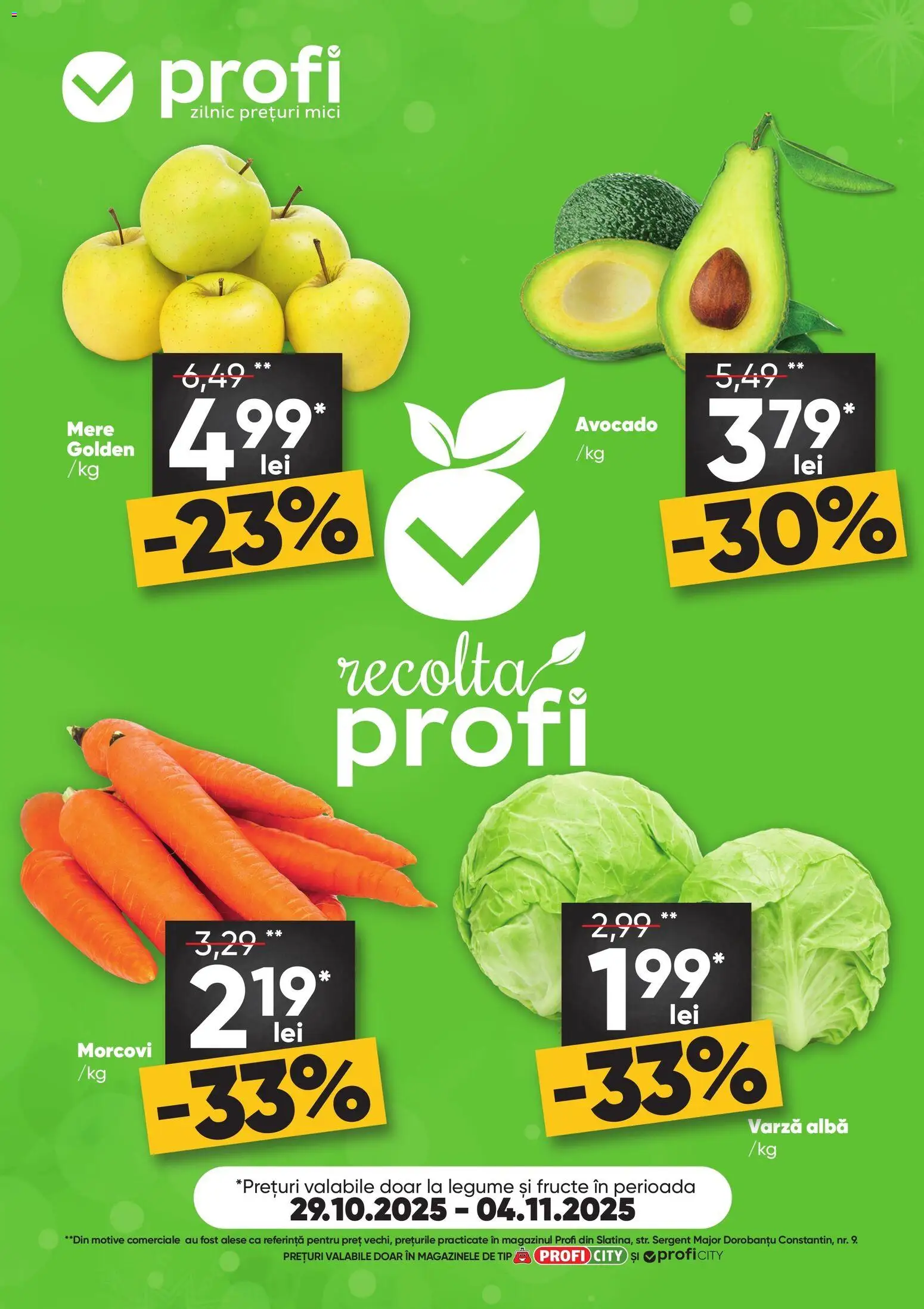 Catalog Profi 29 Octombrie - 3 Noiembrie 2025 | Pagina 1 | Produse: Varză, Morcovi, Avocado, Fructe