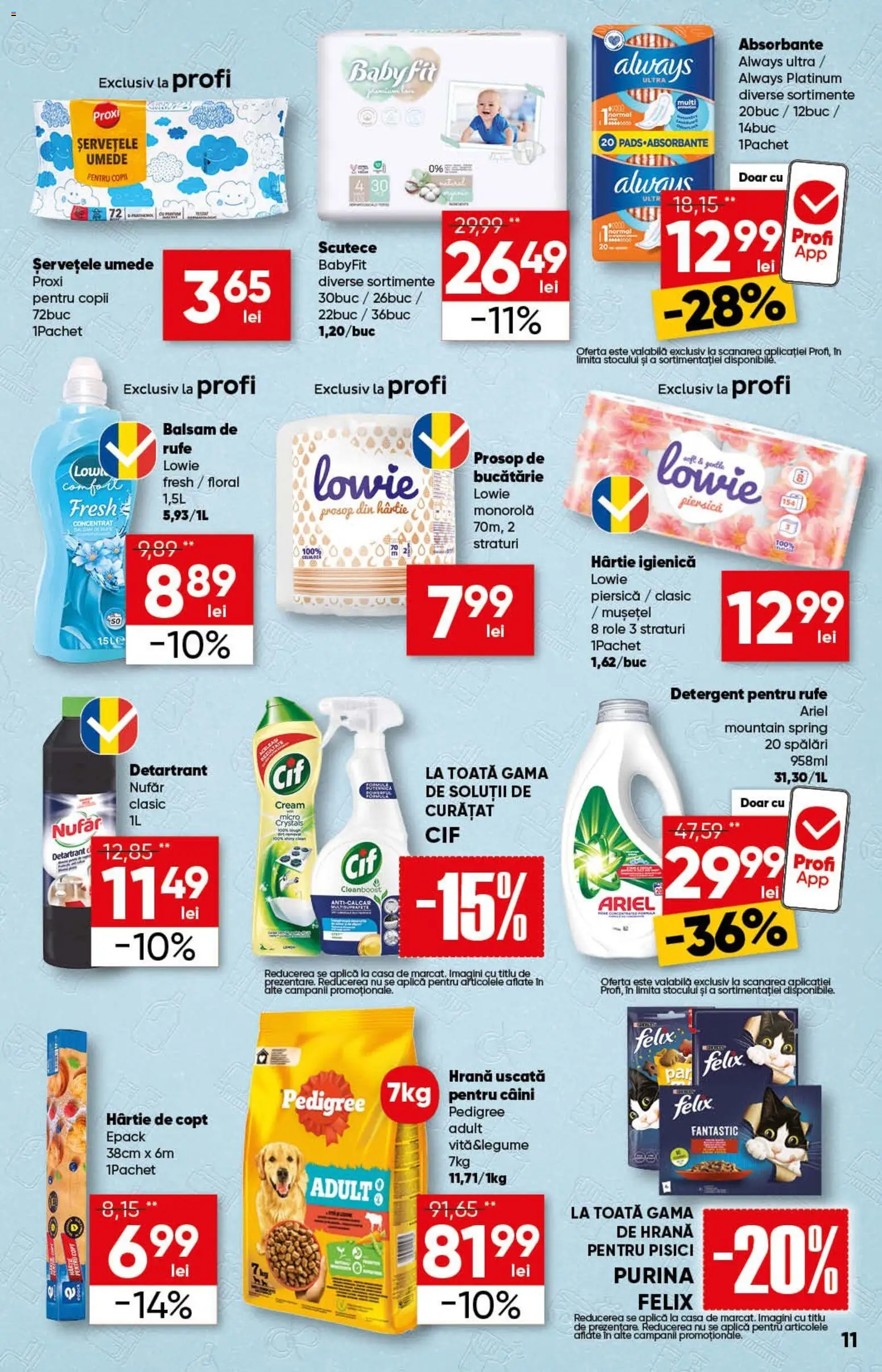 Catalog Profi 29 Octombrie - 10 Noiembrie 2025 | Pagina 11 | Produse: Hrană pentru pisici, Șervețele umede, Absorbante, Scutece