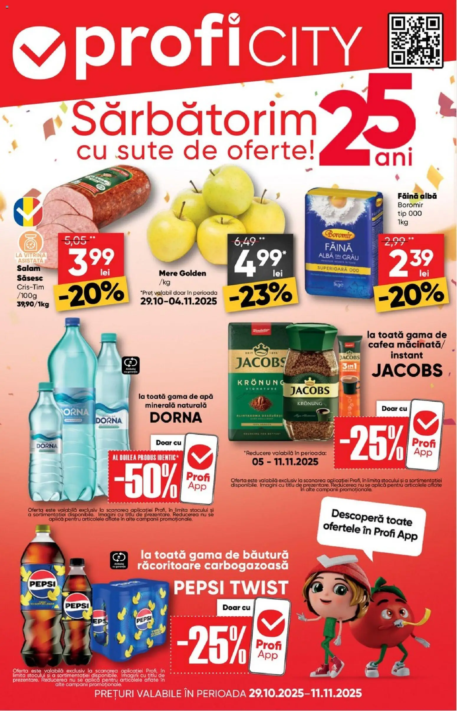 Catalog Profi 29 Octombrie - 10 Noiembrie 2025 | Pagina 1 | Produse: Köpek çiti, Cafea, Făină, Mere