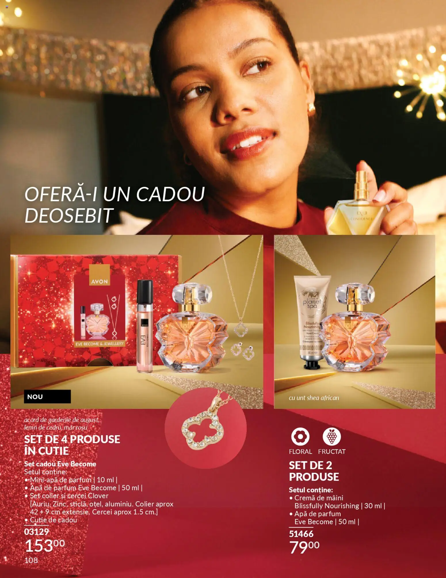 Catalog Avon 1 - 29 Noiembrie 2025 | Pagina 108 | Produse: Apă de parfum, Cercei, Cremă de mâini, Apă