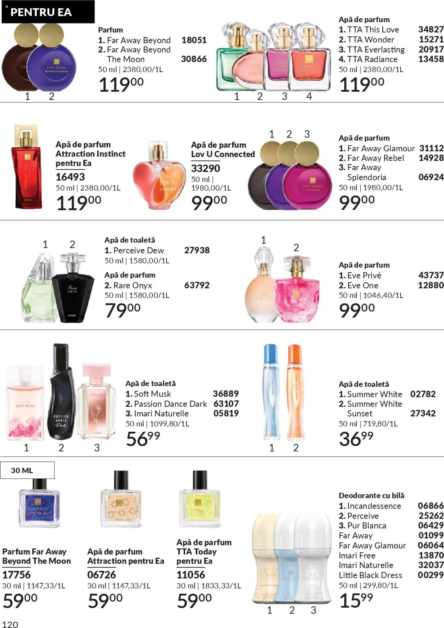 Catalog Avon 1 - 29 Noiembrie 2025 | Pagina 120 | Produse: Apă de parfum, Apă de toaletă, Deodorant, Apă