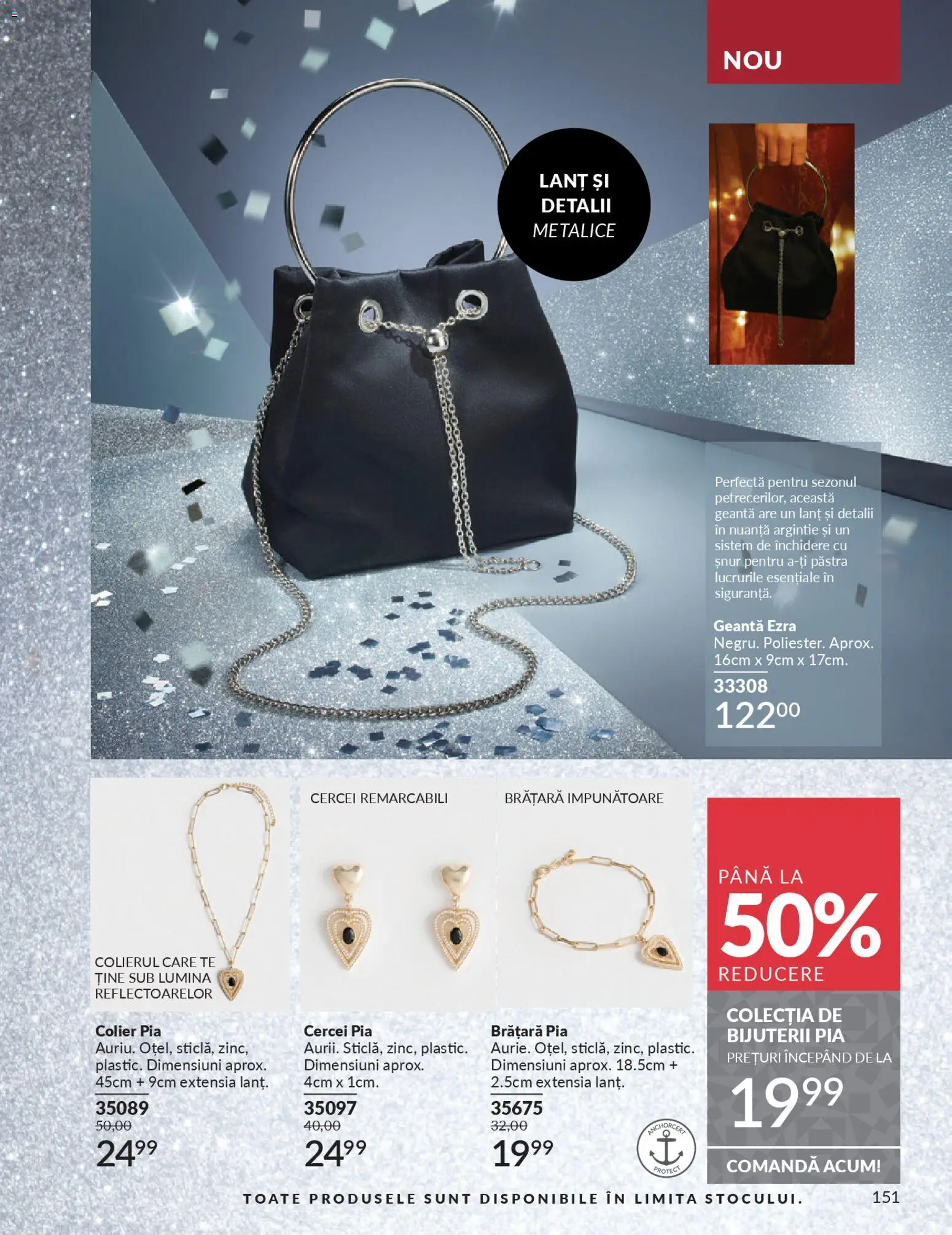 Catalog Avon 1 - 29 Noiembrie 2025 | Pagina 151 | Produse: Tavuk suyu, Geantă, Cercei, Brățară