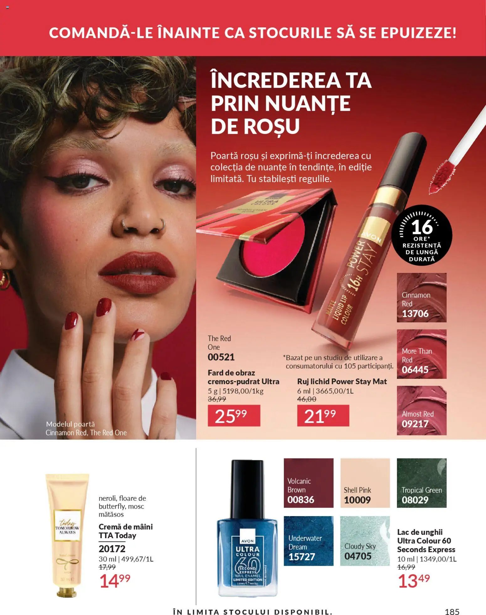 Catalog Avon 1 - 29 Noiembrie 2025 | Pagina 185 | Produse: Ruj, Lac de unghii, Cremă, Cremă de mâini