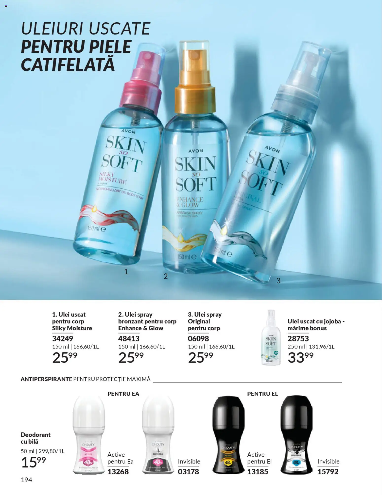 Catalog Avon 1 - 29 Noiembrie 2025 | Pagina 194 | Produse: Body, Ulei, Deodorant