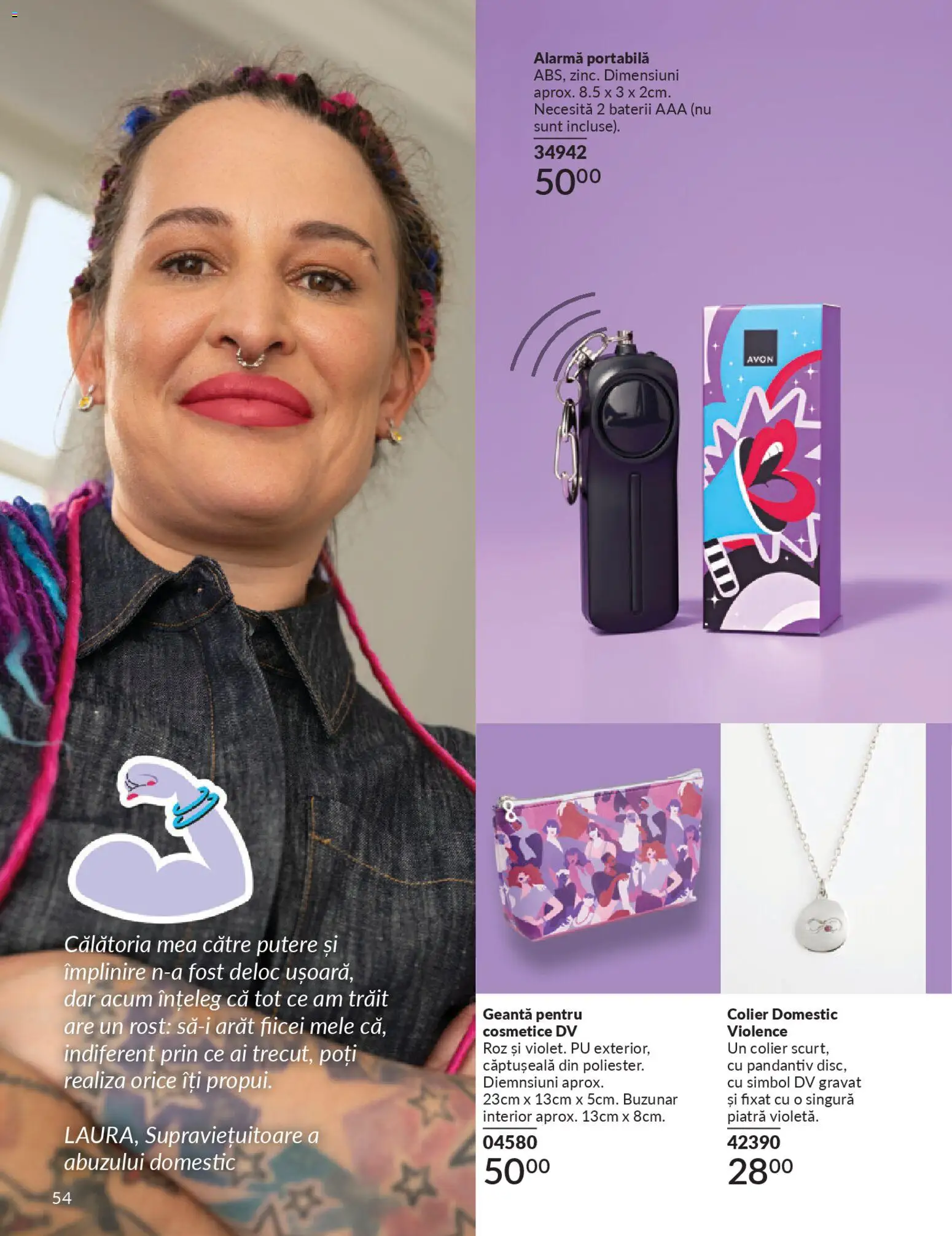 Catalog Avon 1 - 29 Noiembrie 2025 | Pagina 56 | Produse: Geantă pentru cosmetice, Geantă, Colier, Baterii