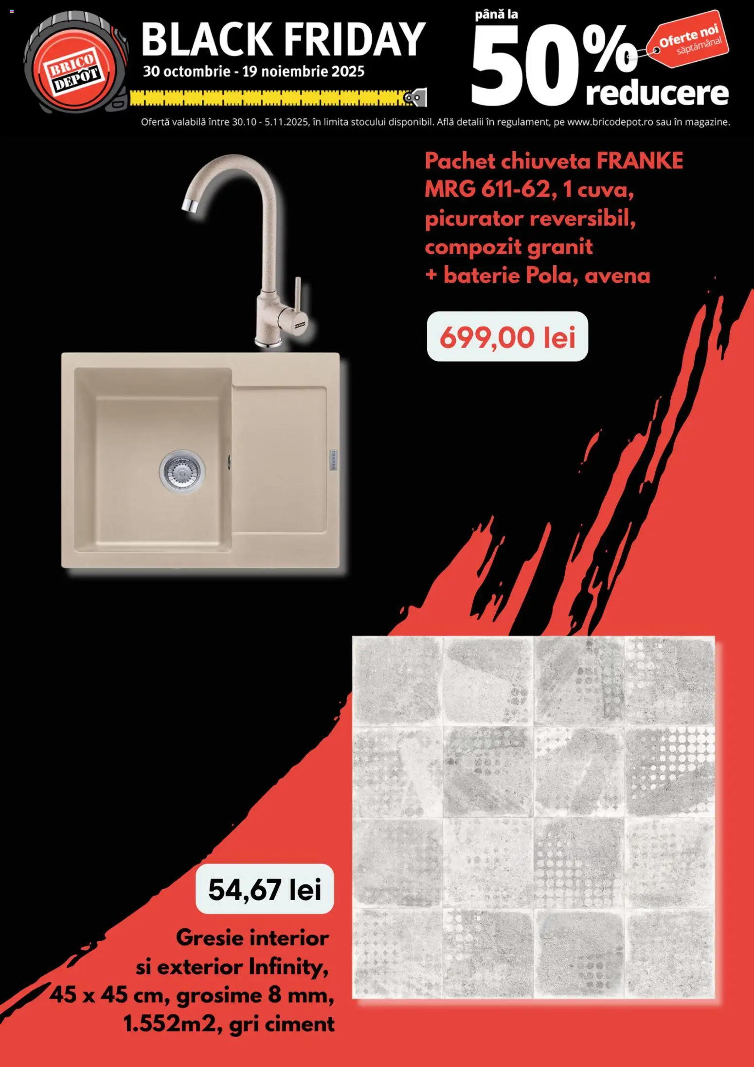 Catalog Brico Depot 30 Octombrie - 4 Noiembrie 2025 | Pagina 4 | Produse: Gresie, Chiuvetă, Baterie