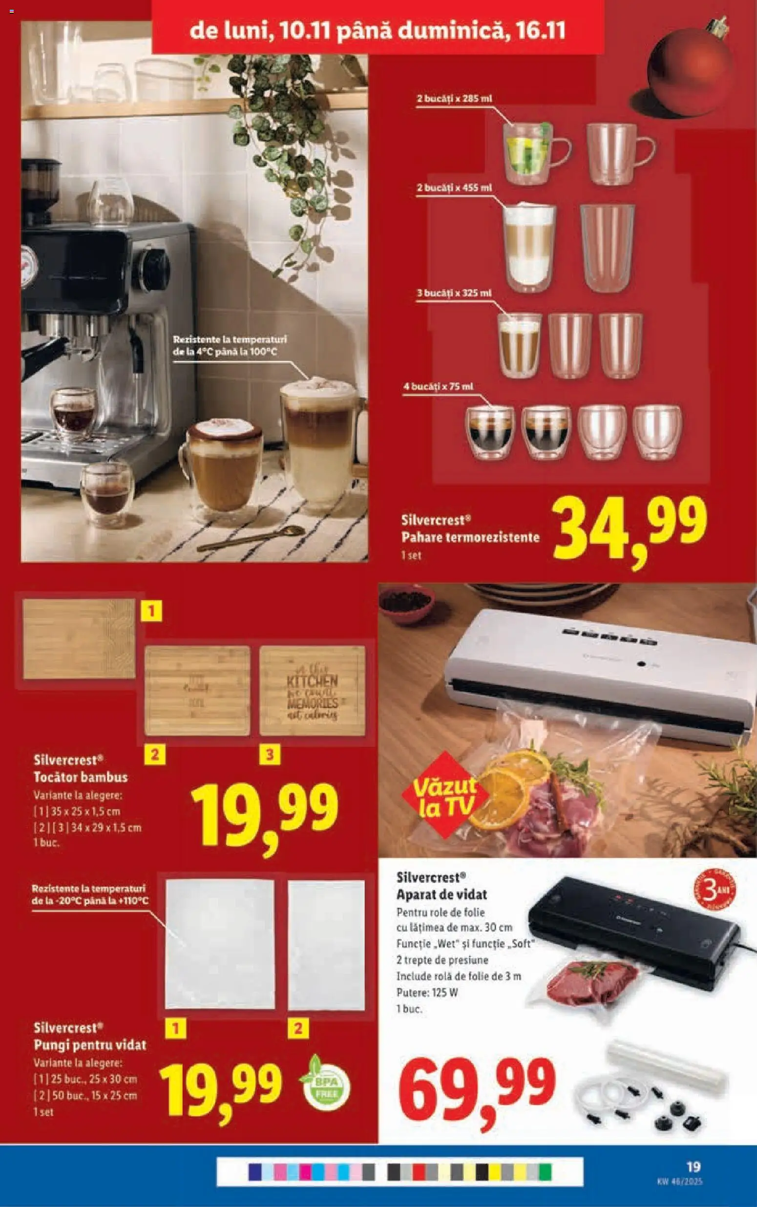 Catalog LIDL 10 - 15 Noiembrie 2025 | Pagina 19 | Produse: Pahare, Role, Tocător