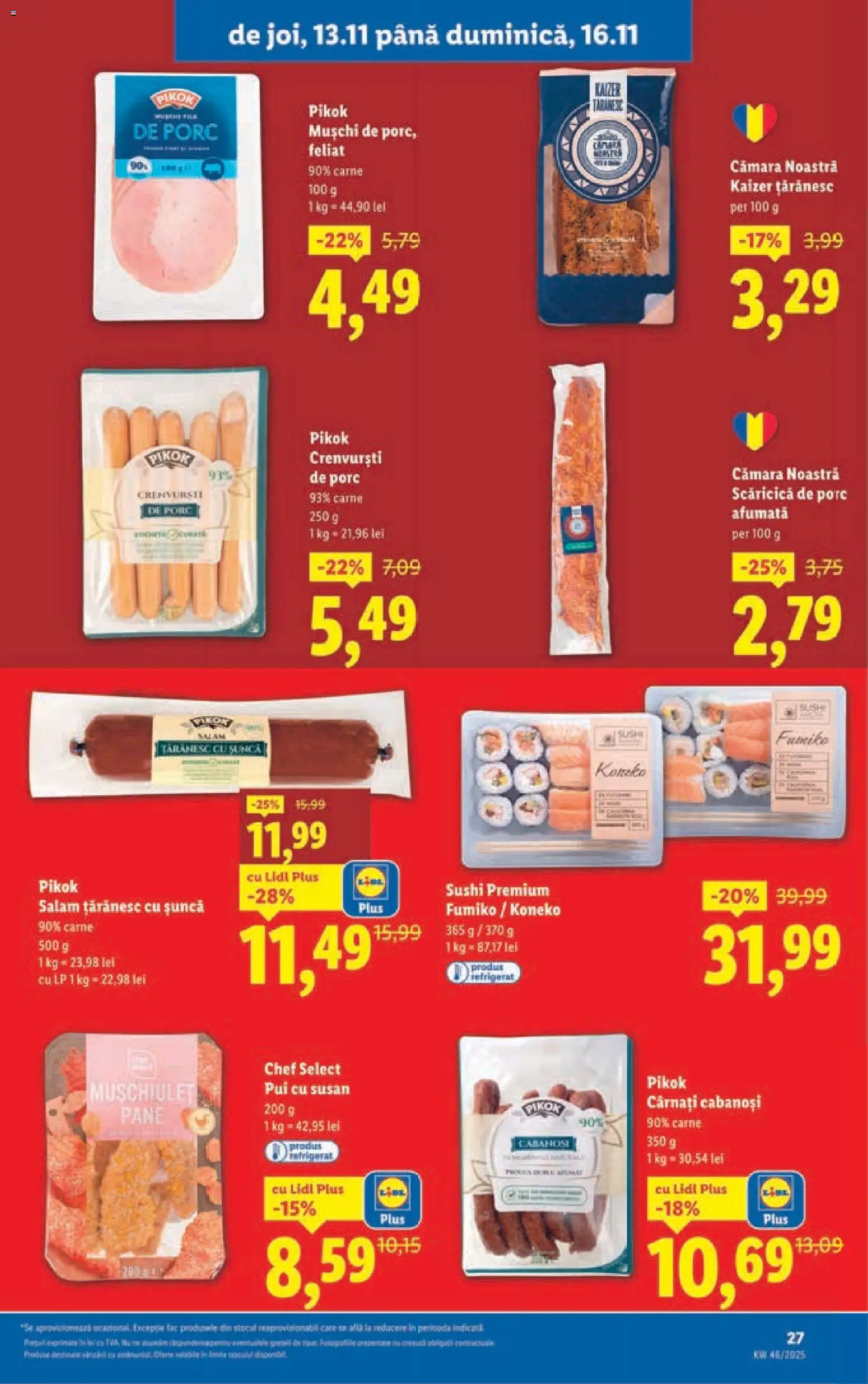 Catalog LIDL 10 - 15 Noiembrie 2025 | Pagina 27 | Produse: Hacıyatmaz Kedi Oyuncağı, Crenvurști, Salam, Șuncă