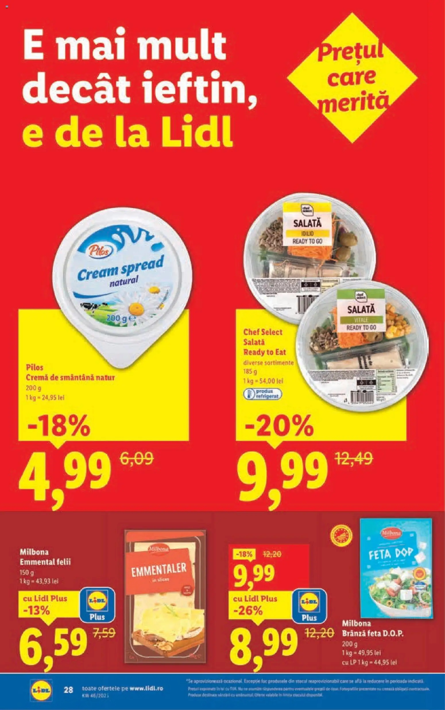 Catalog LIDL 10 - 15 Noiembrie 2025 | Pagina 28 | Produse: Toplar, Brânză, Cremă, Salată