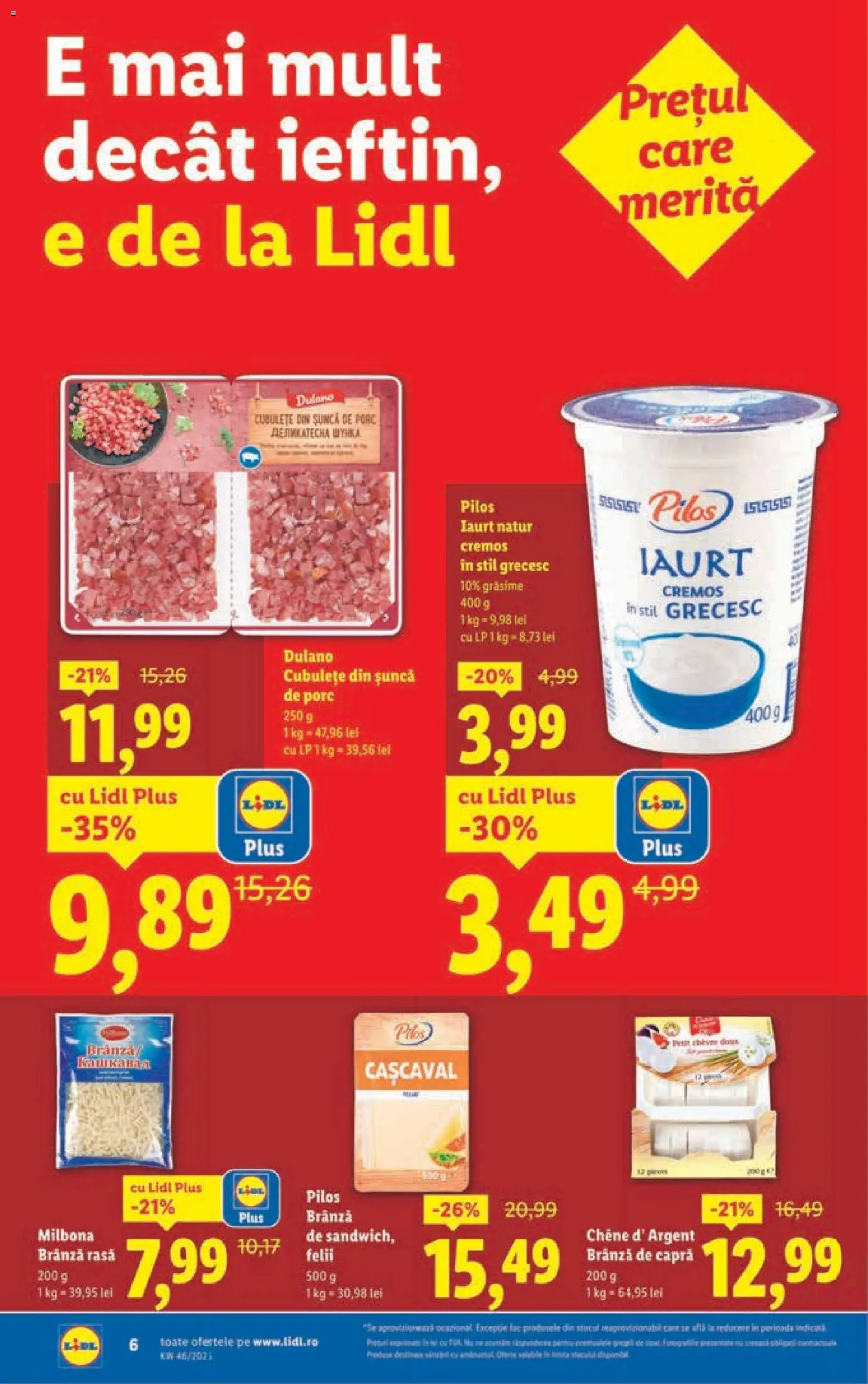 Catalog LIDL 10 - 15 Noiembrie 2025 | Pagina 6 | Produse: Toplar, Cașcaval, Iaurt, Șuncă