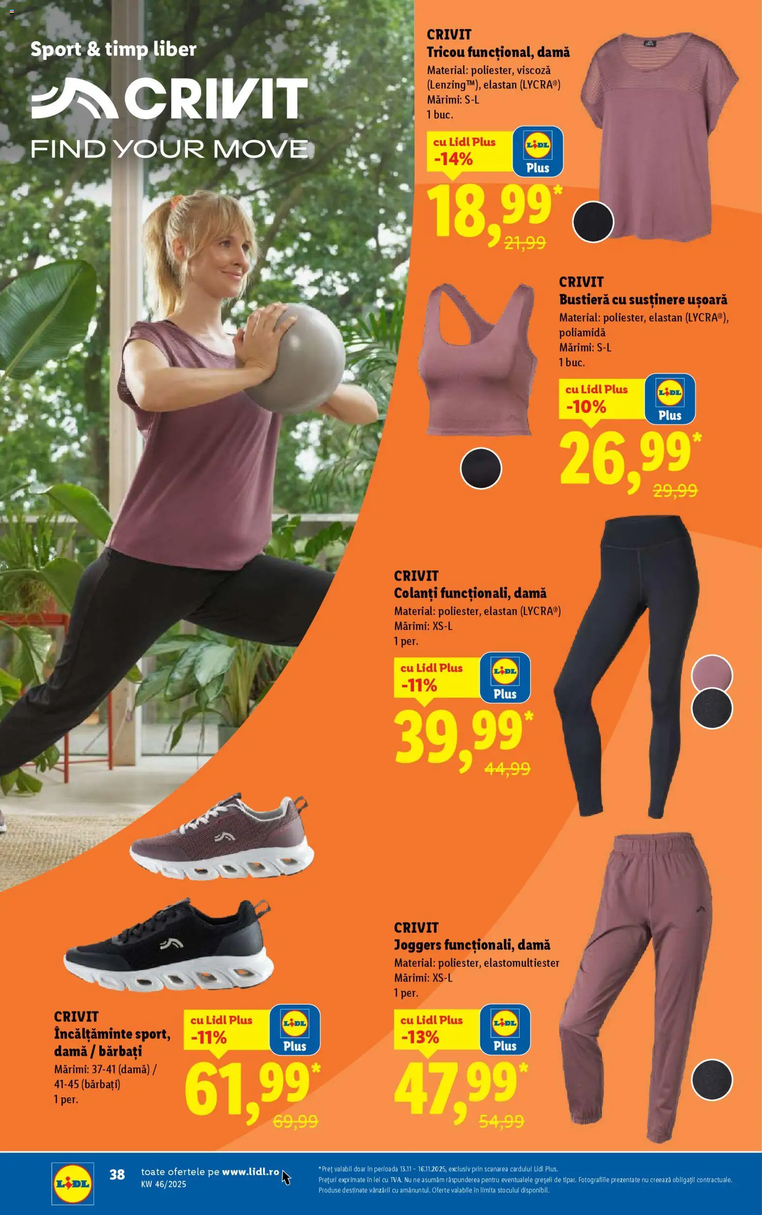 Catalog LIDL 10 - 15 Noiembrie 2025 | Pagina 14 | Produse: Bustieră, Bornoz takımı, Tricou, Colanți