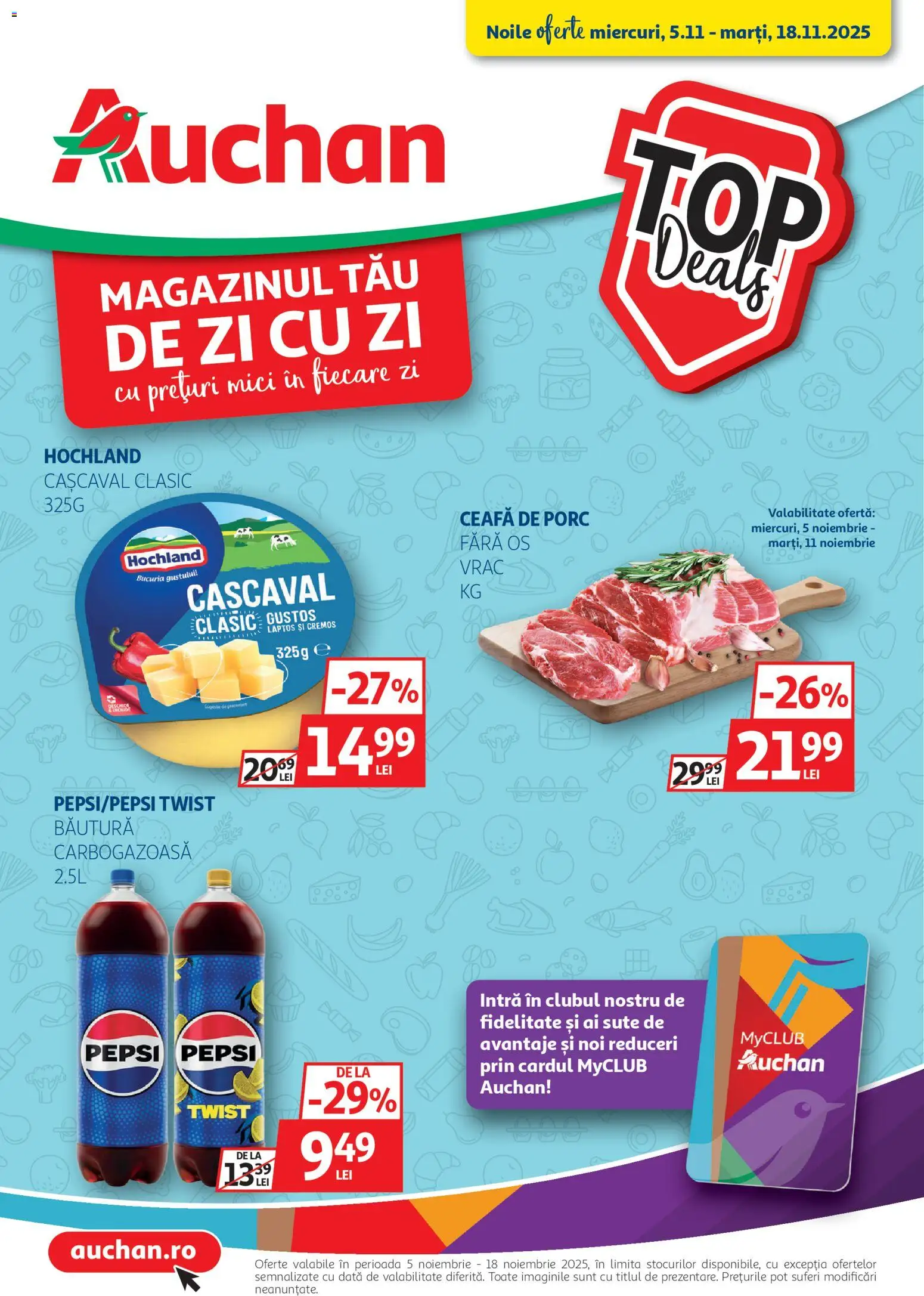 Catalog Auchan 5 - 17 Noiembrie 2025 | Pagina 1 | Produse: Keçeli kalem, Cașcaval, Mici