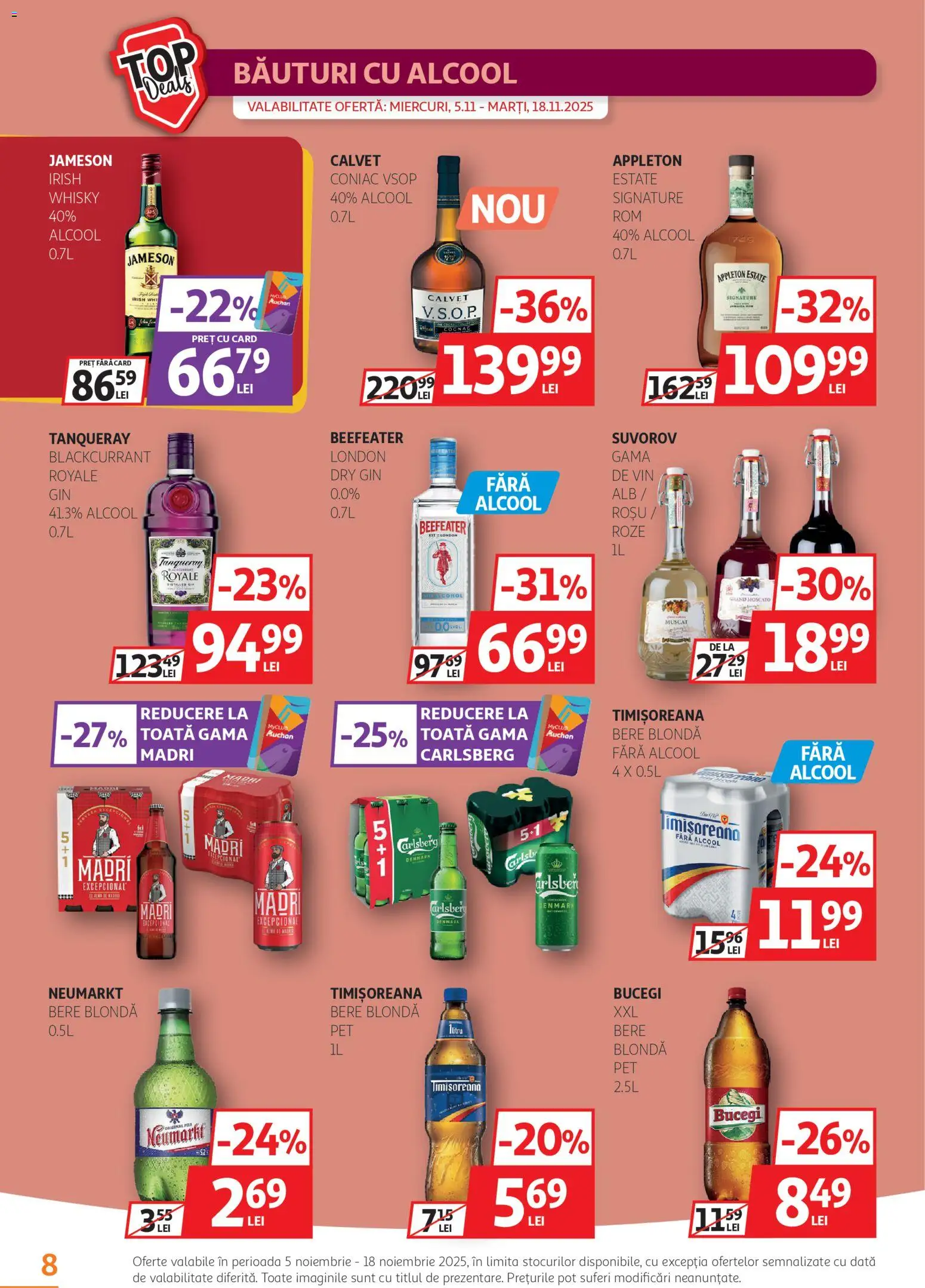 Catalog Auchan 5 - 17 Noiembrie 2025 | Pagina 8 | Produse: Vin, Bere, Gin