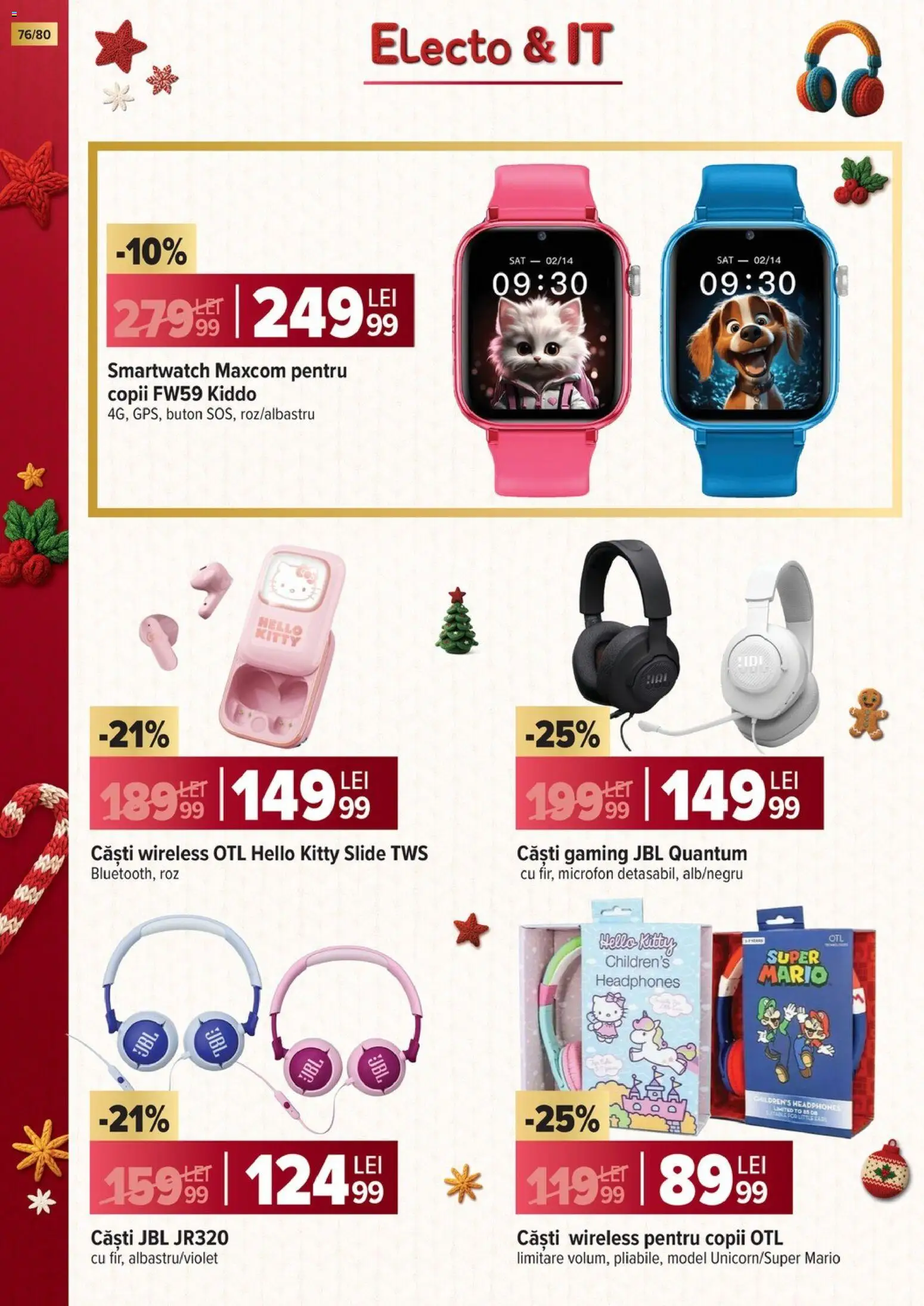 Catalog Carrefour 5 Noiembrie 2025 - 6 Ianuarie 2026 | Pagina 76 | Produse: Căști, Microfon, Smartwatch