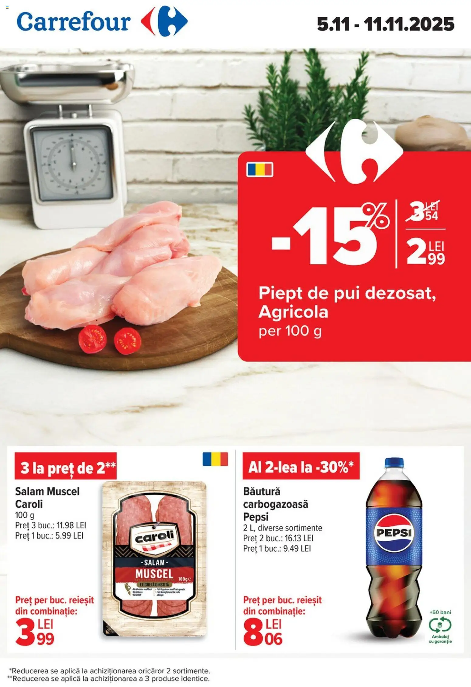 Catalog Carrefour 5 - 10 Noiembrie 2025 | Pagina 1 | Produse: Hacıyatmaz Kedi Oyuncağı, Salam