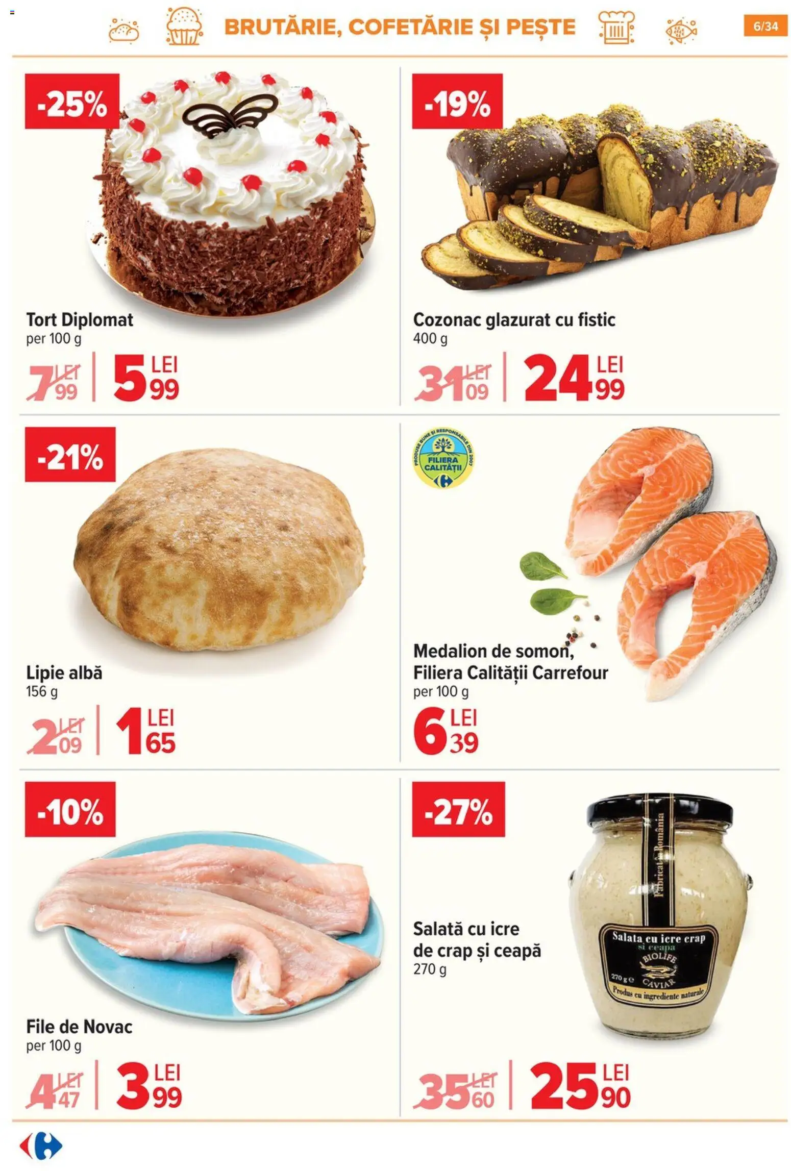 Catalog Carrefour 5 - 10 Noiembrie 2025 | Pagina 6 | Produse: Tort, Pește, Fistic, Salată