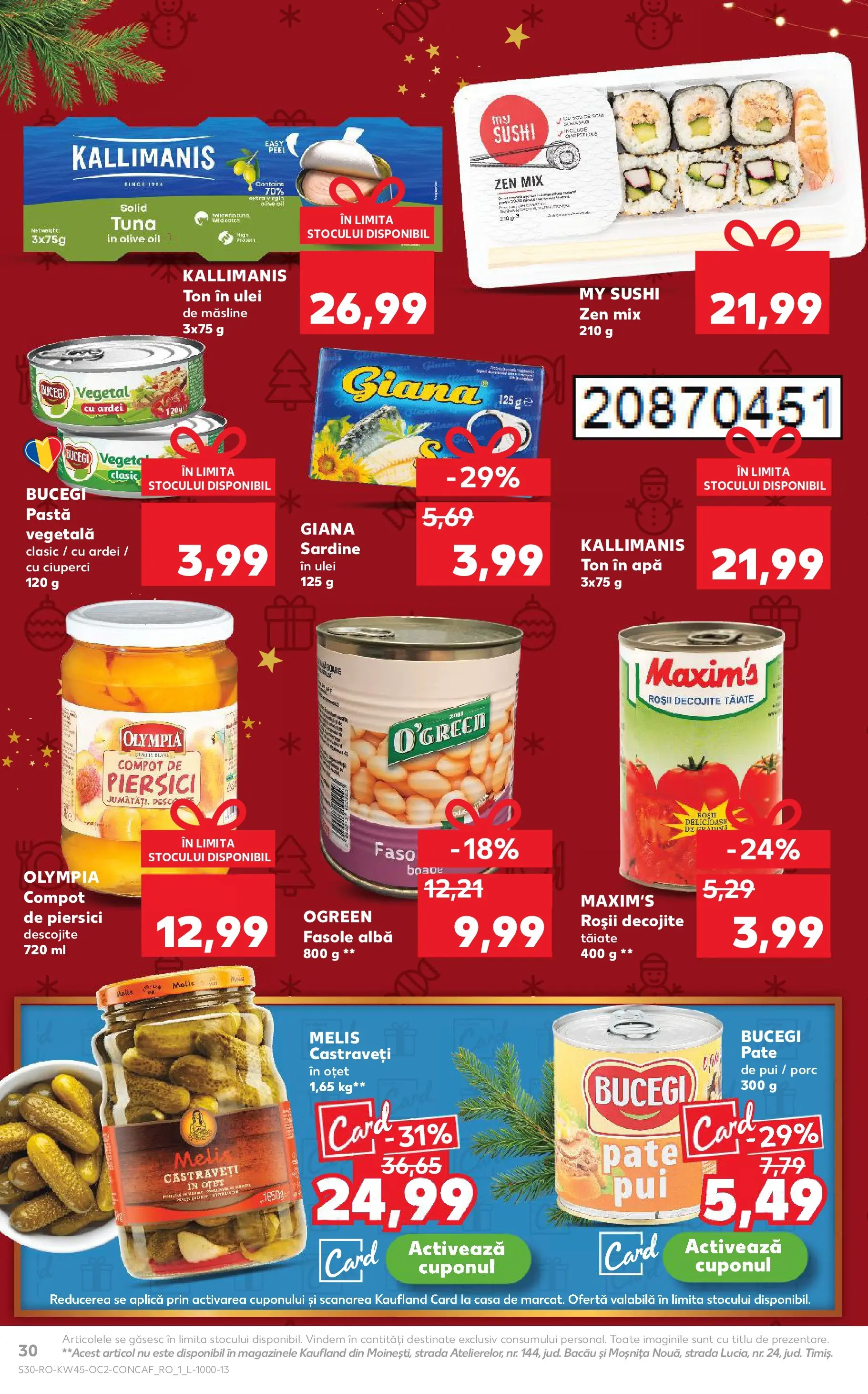 Catalog Kaufland 5 - 10 Noiembrie 2025 | Pagina 30 | Produse: Măsline, Ciuperci, Compot, Apă