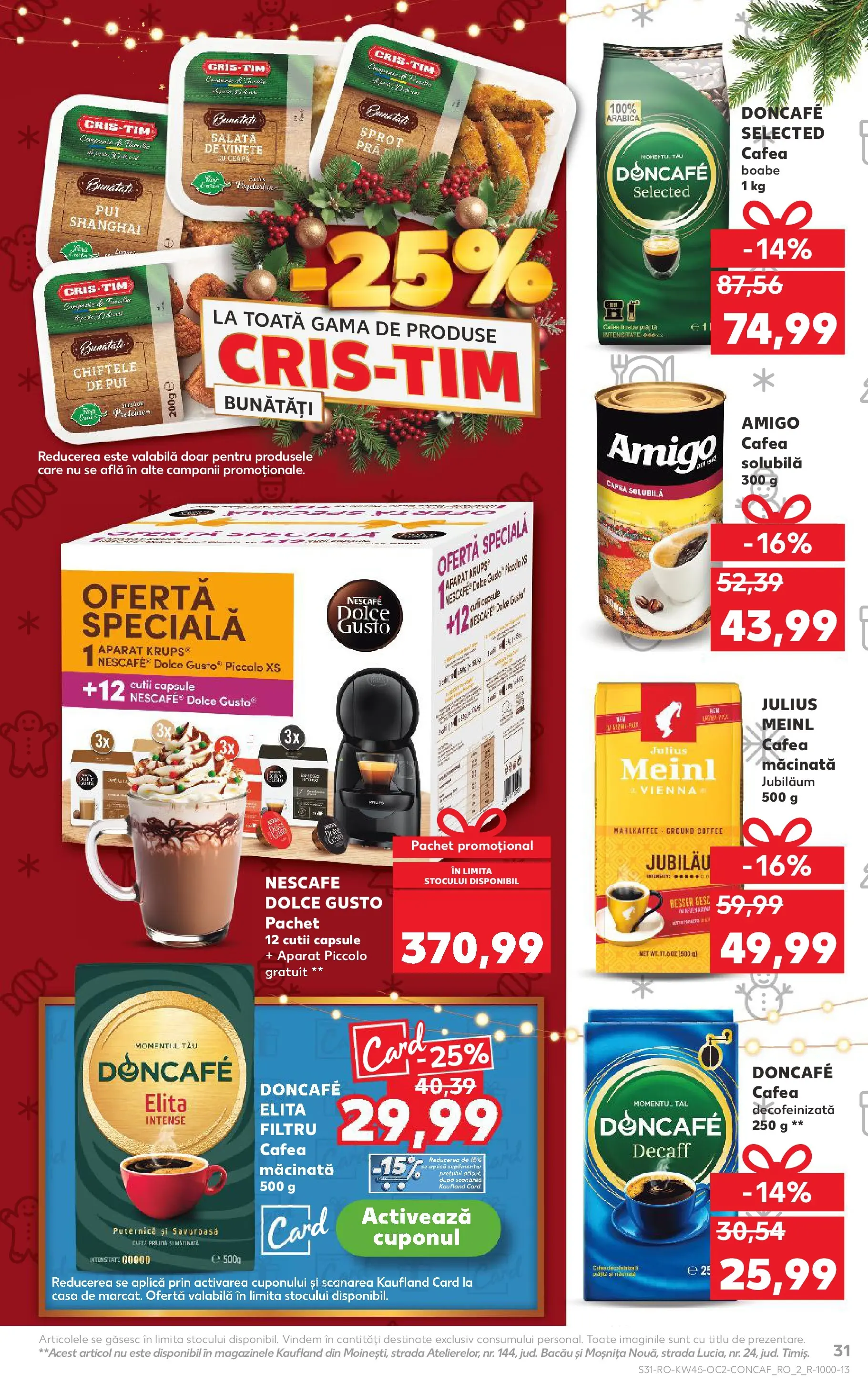 Catalog Kaufland 5 - 10 Noiembrie 2025 | Pagina 31 | Produse: Hacıyatmaz Kedi Oyuncağı, Salată, Chiftele, Ceapă