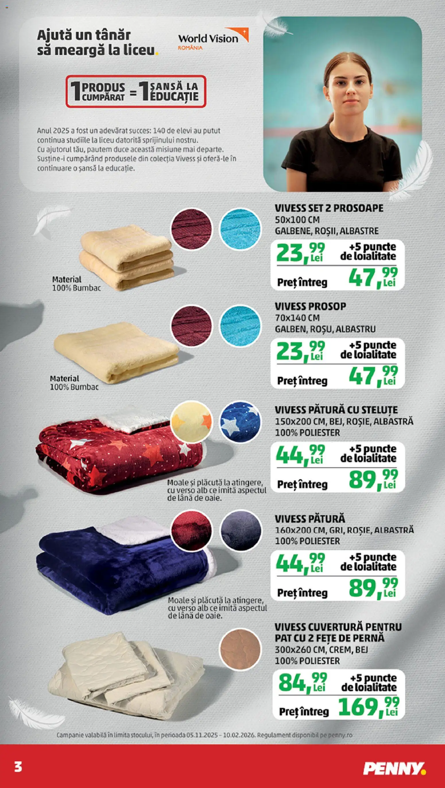 Catalog PENNY Market 5 - 10 Noiembrie 2025 | Pagina 3 | Produse: Cuvertură, Pat, Pernă, Pătură