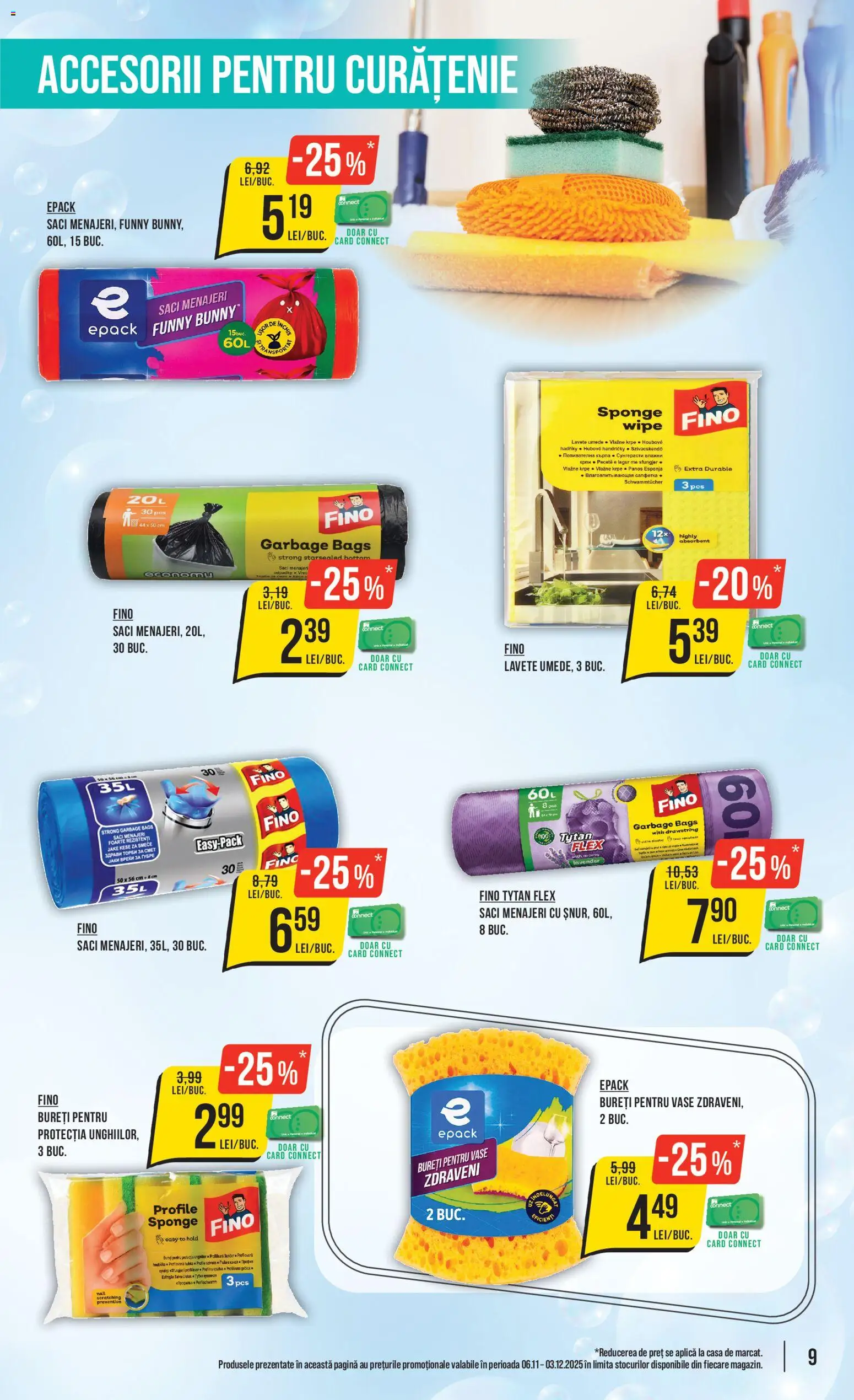 Catalog Mega Image 6 Noiembrie - 2 Decembrie 2025 | Pagina 9 | Produse: Saci menajeri, Lavete