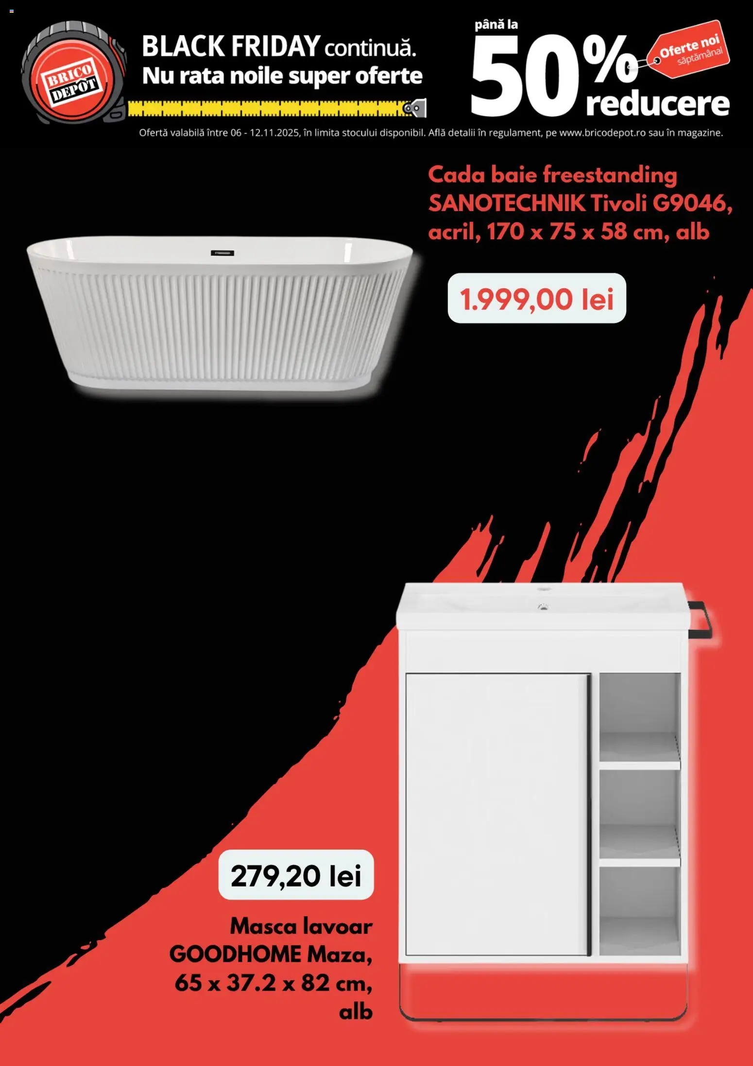 Catalog Brico Depot 6 - 11 Noiembrie 2025 | Pagina 2 | Produse: Lavoar, Cadă, Rață