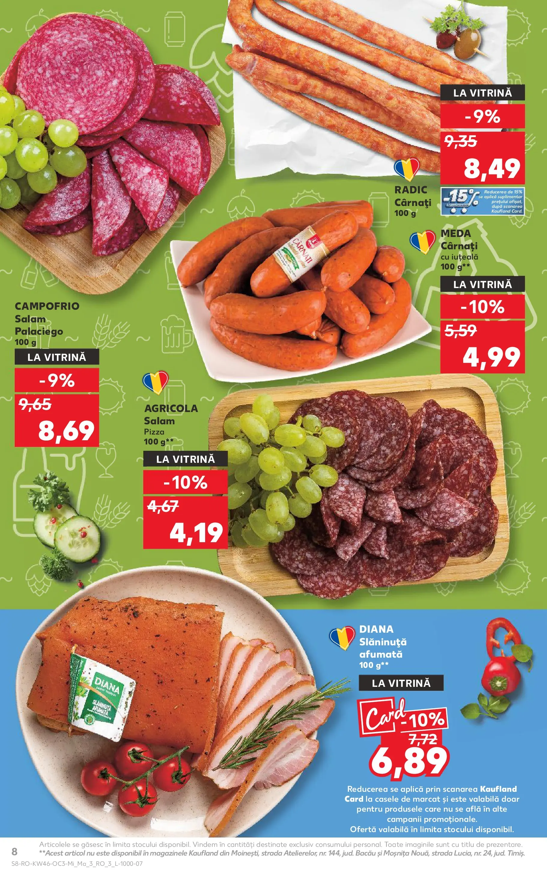 Catalog Kaufland 12 - 17 Noiembrie 2025 | Pagina 8 | Produse: Vitrină, Bacon, Salam, Cârnați