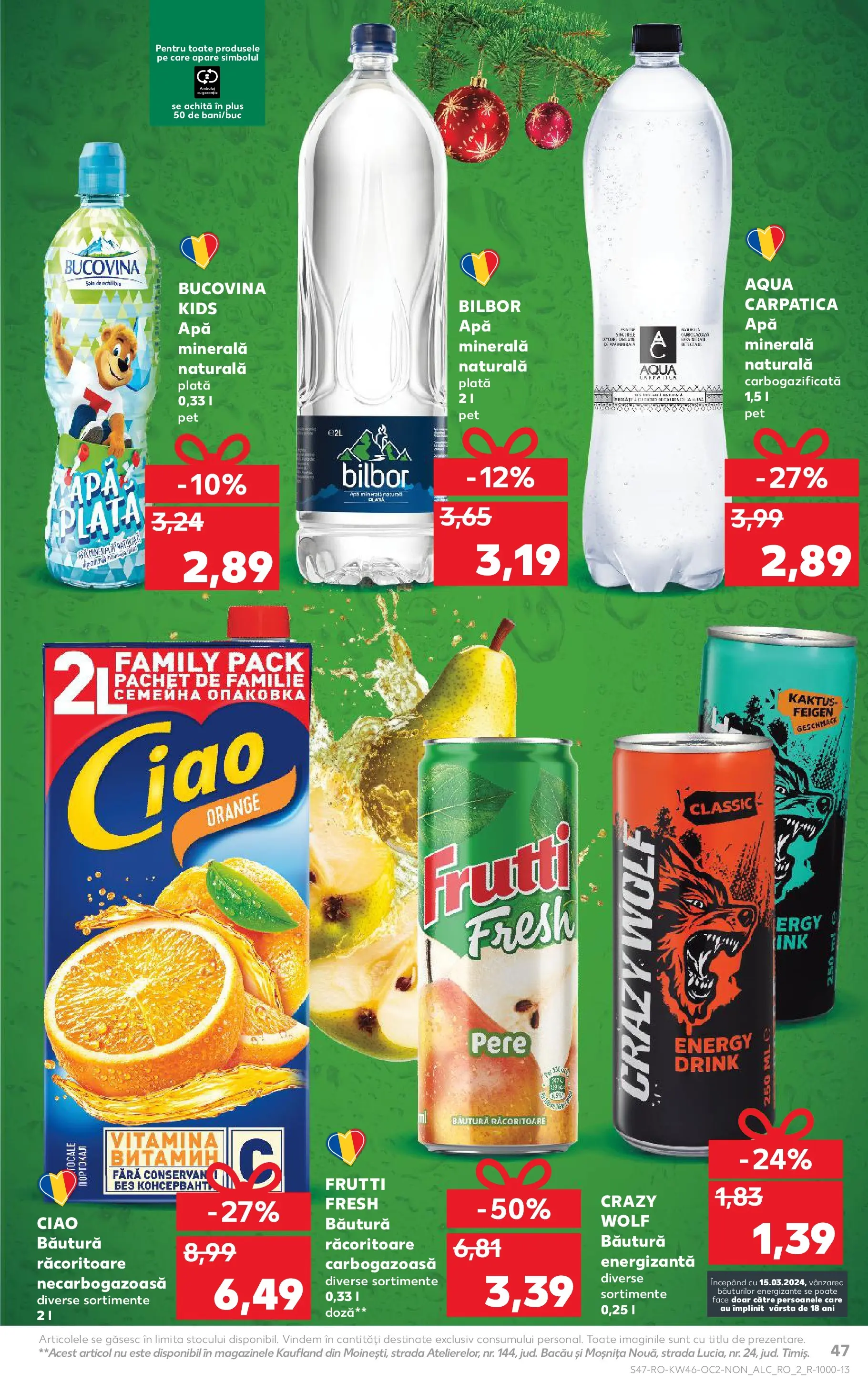 Catalog Kaufland 12 - 17 Noiembrie 2025 | Pagina 47 | Produse: Yazı tahtası kalemi, Băutură energizantă, Apă