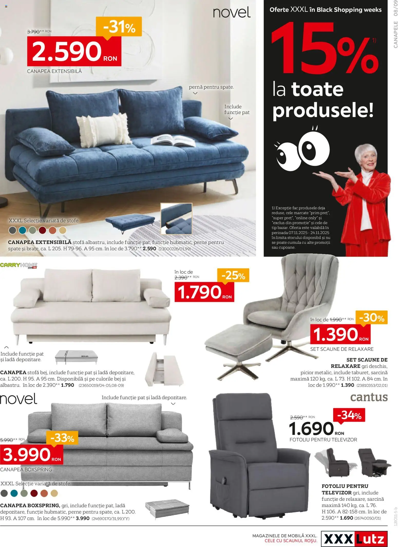 Catalog XXXLutz 7 - 23 Noiembrie 2025 | Pagina 9 | Produse: Televizor, Pat, Fotoliu, Canapea