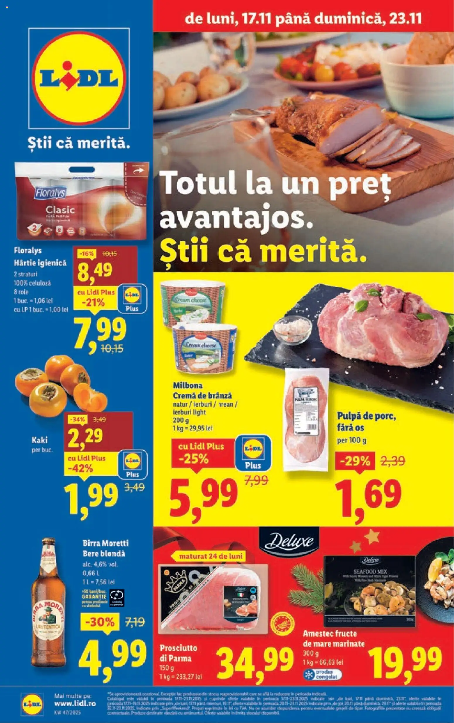 Catalog LIDL 17 - 22 Noiembrie 2025 | Pagina 1 | Produse: Role, Cremă, Cremă de brânză, Fructe De Mare