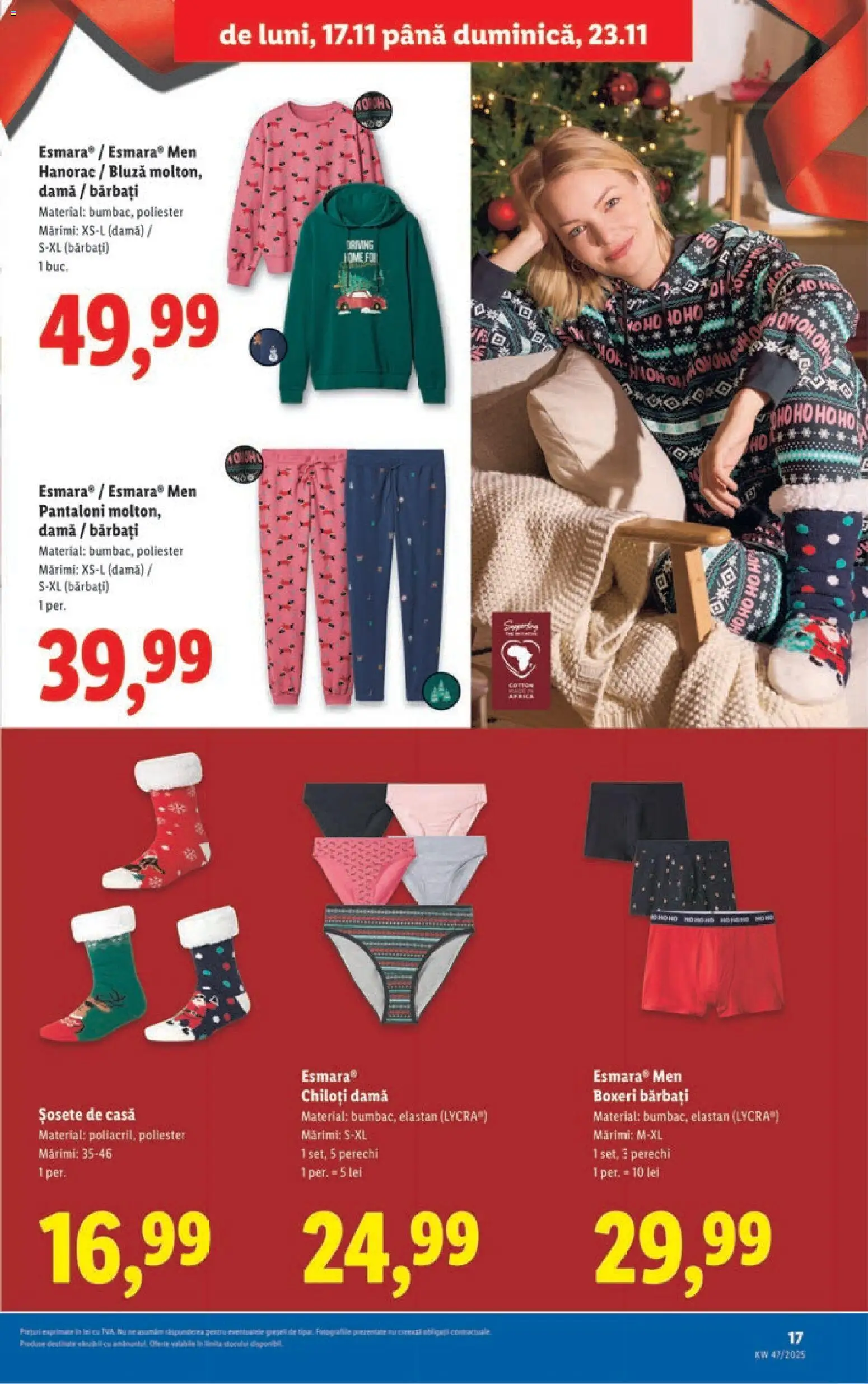 Catalog LIDL 17 - 22 Noiembrie 2025 | Pagina 17 | Produse: Pantaloni, Chiloți, Șosete, Keşe