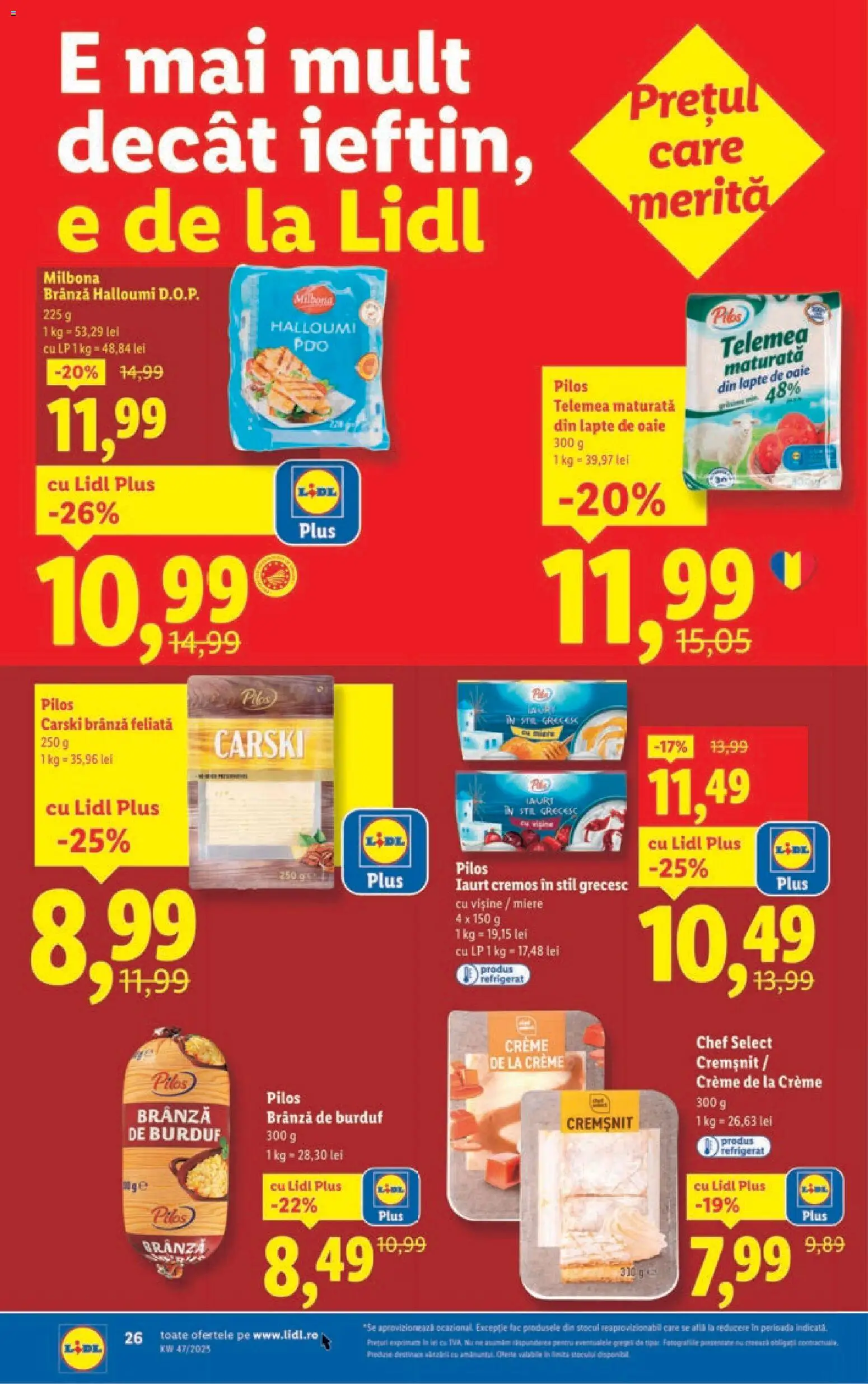 Catalog LIDL 17 - 22 Noiembrie 2025 | Pagina 26 | Produse: Toplar, Lapte, Brânză, Iaurt