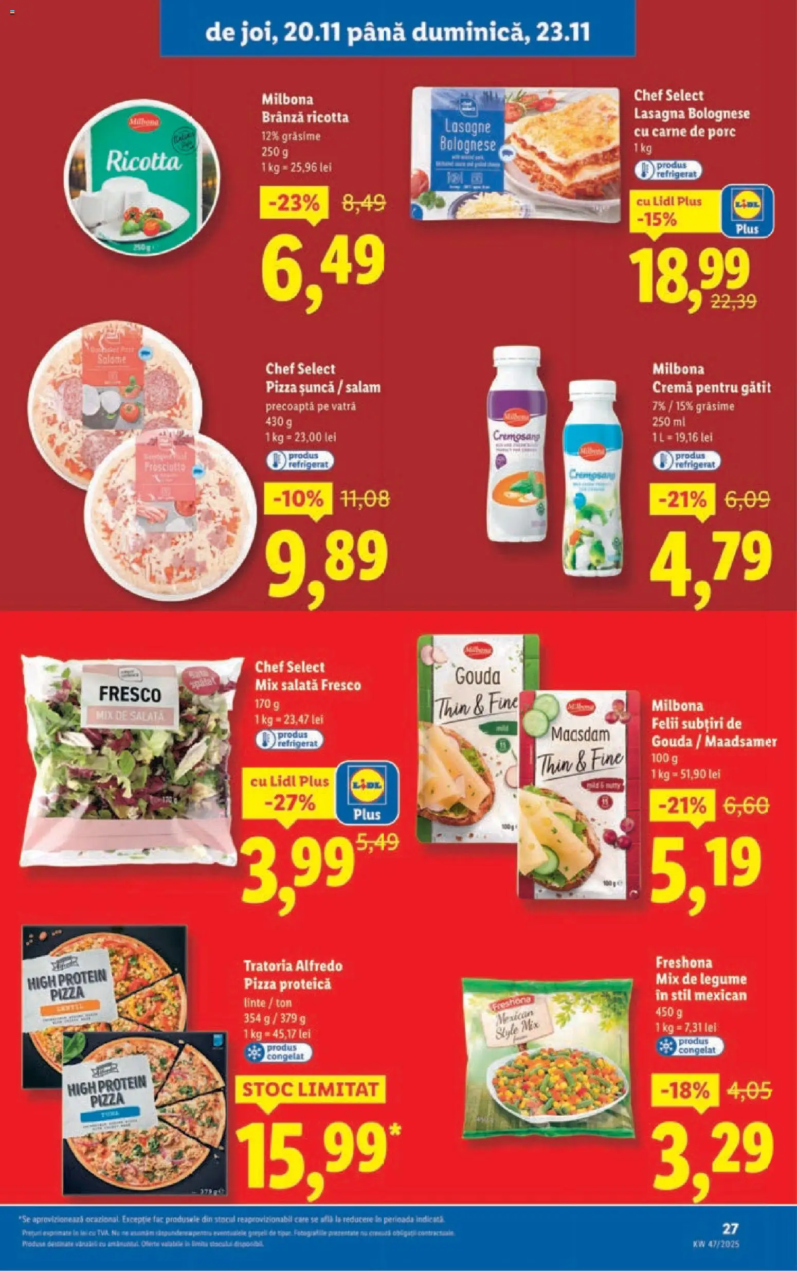 Catalog LIDL 17 - 22 Noiembrie 2025 | Pagina 27 | Produse: Delgeç, Salam, Pizza, Legume