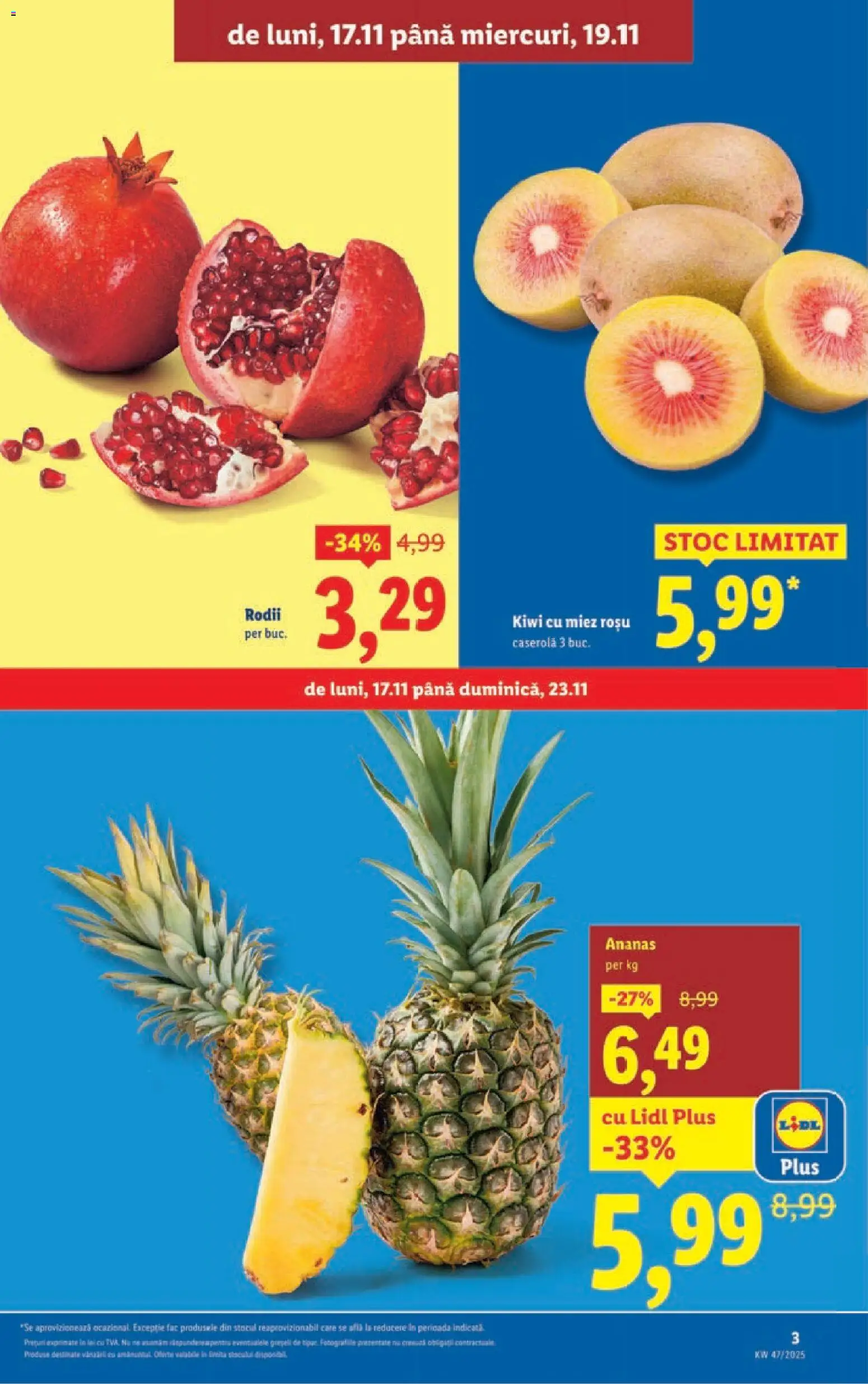 Catalog LIDL 17 - 22 Noiembrie 2025 | Pagina 3 | Produse: Ananas, Kiwi