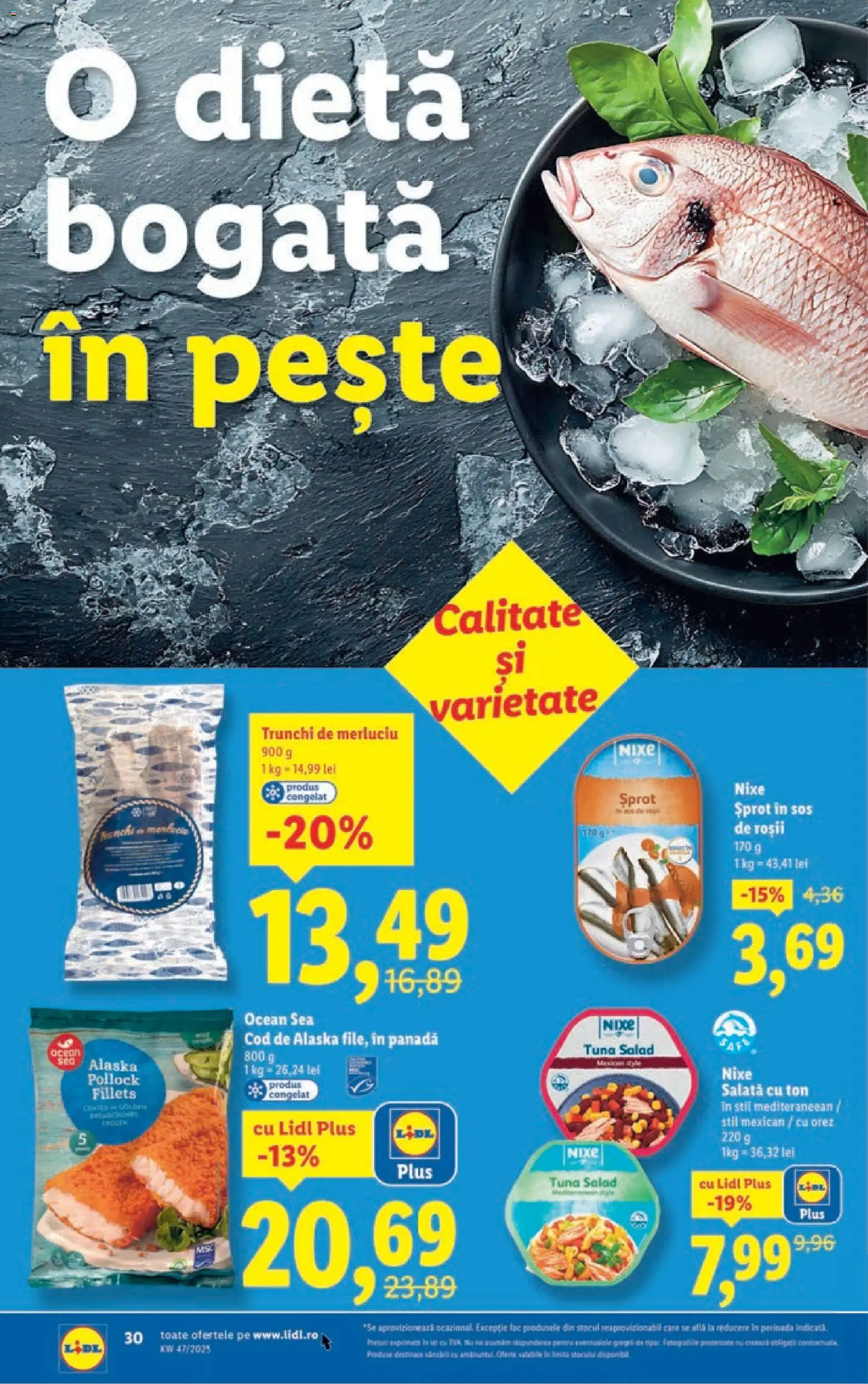 Catalog LIDL 17 - 22 Noiembrie 2025 | Pagina 30 | Produse: Roșii, Pește, Salată, Sos