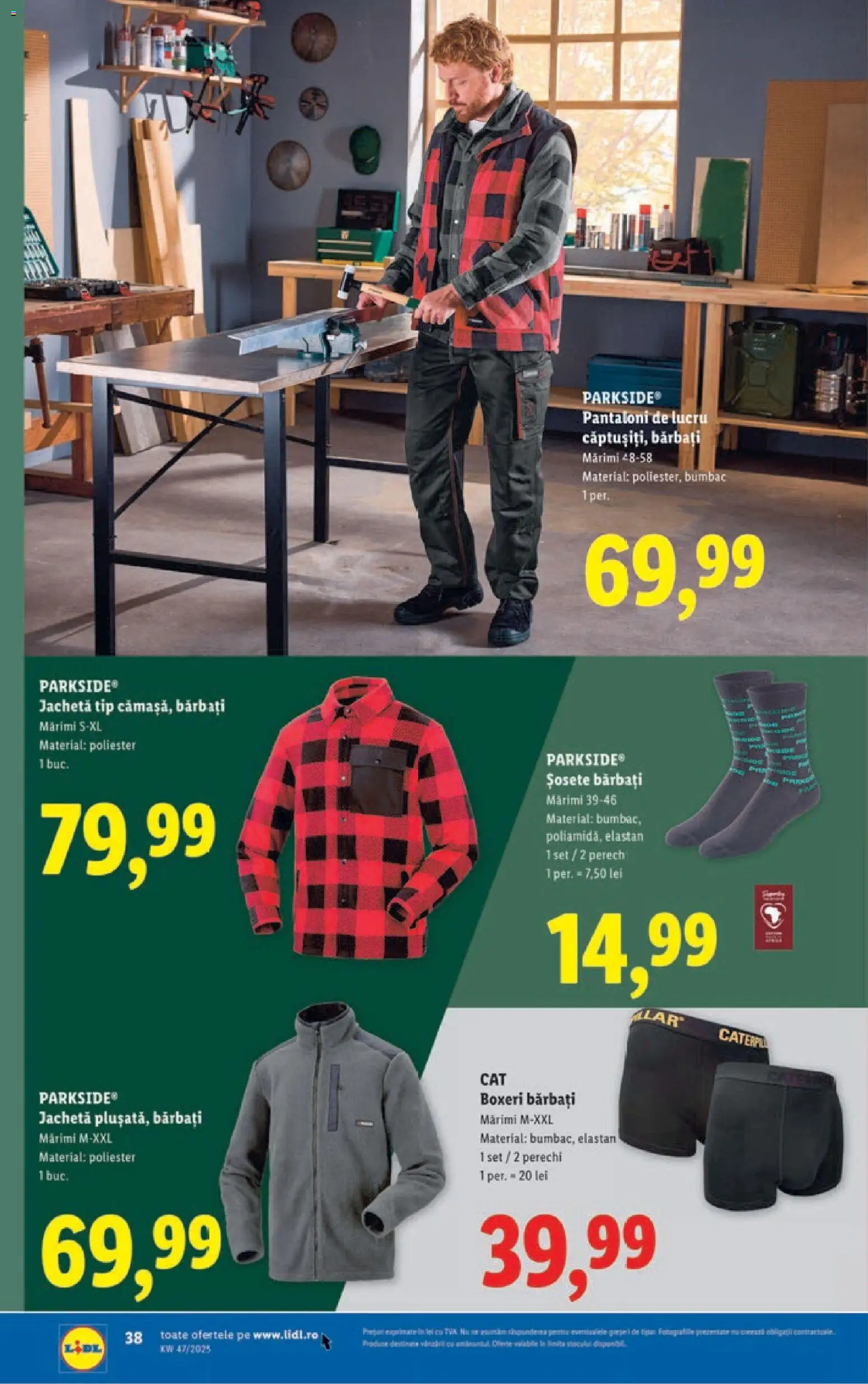 Catalog LIDL 17 - 22 Noiembrie 2025 | Pagina 38 | Produse: Jachetă, Pantaloni, Șosete, Boxeri