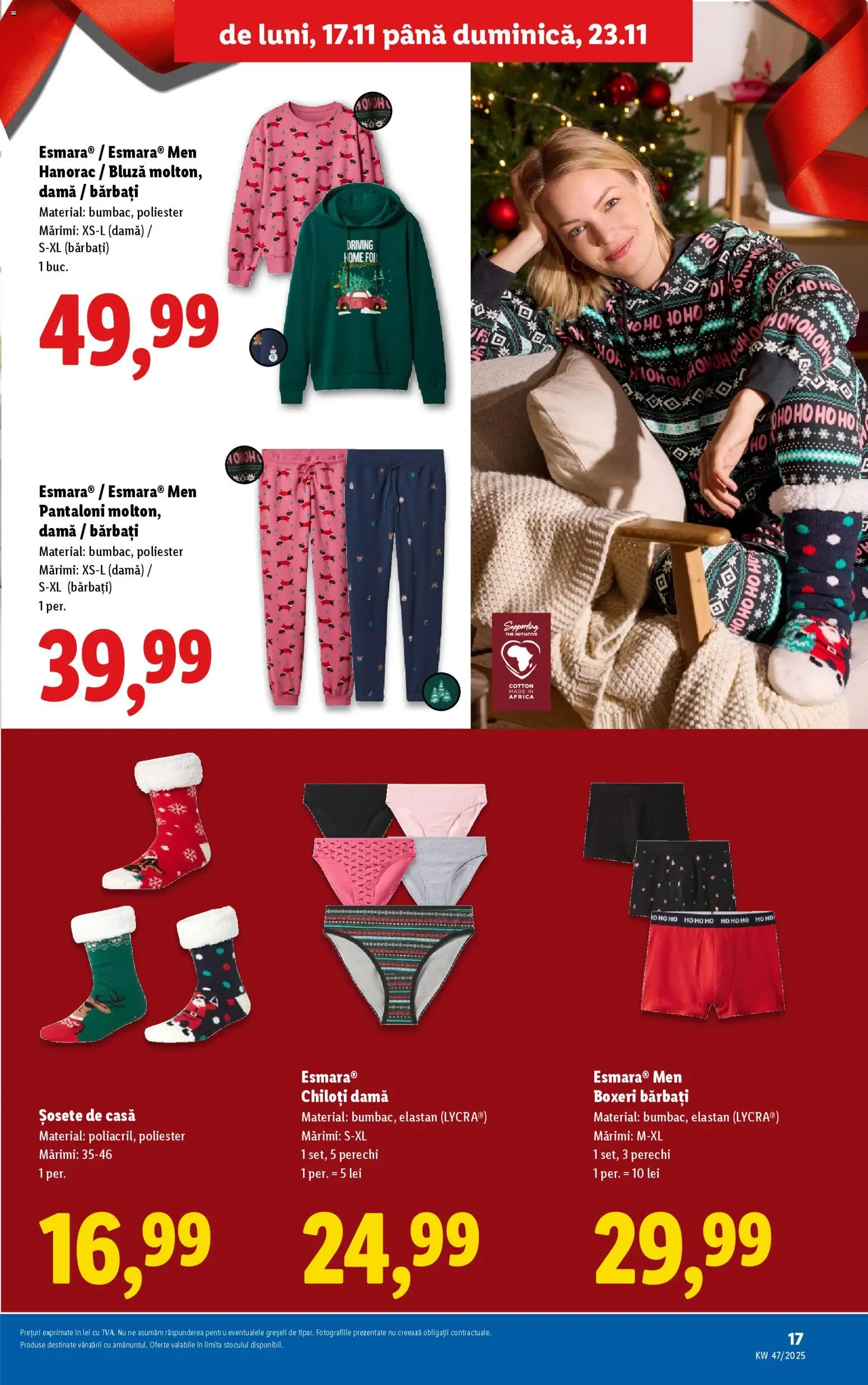 Catalog LIDL 17 - 22 Noiembrie 2025 | Pagina 3 | Produse: Bluză, Pantaloni, Boxeri, Keşe
