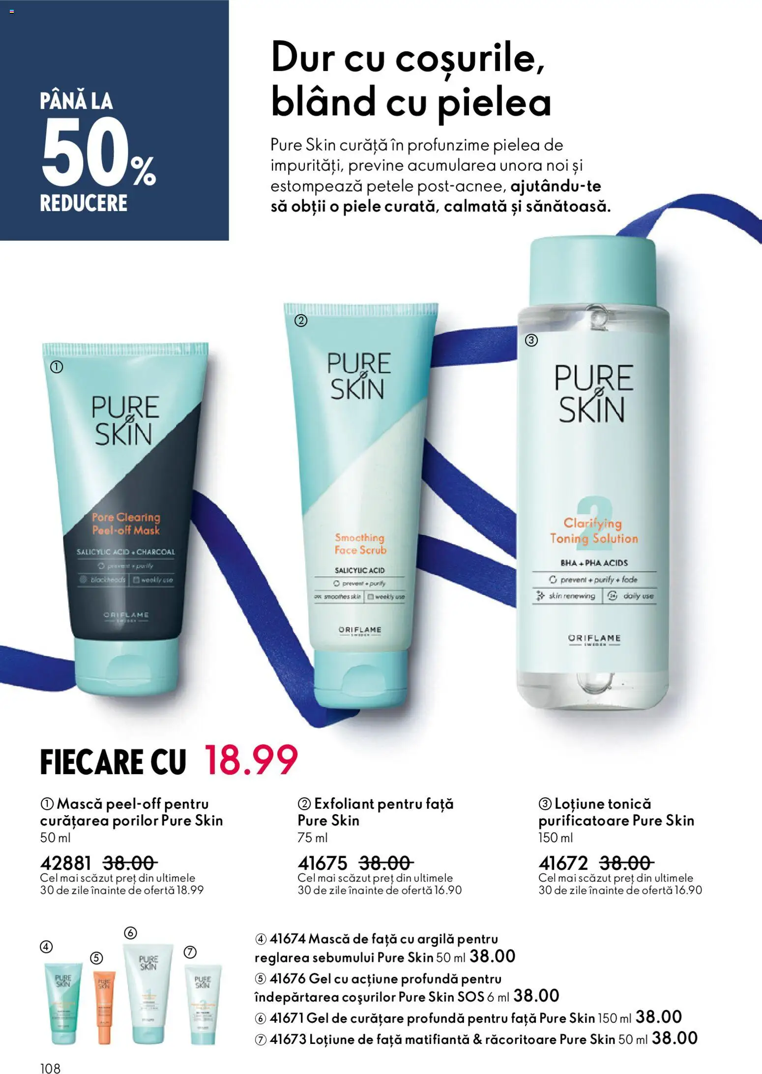 Catalog Oriflame 3 - 22 Decembrie 2025 | Pagina 108 | Produse: Loțiune tonică, Exfoliant, Gel de curățare, Sos