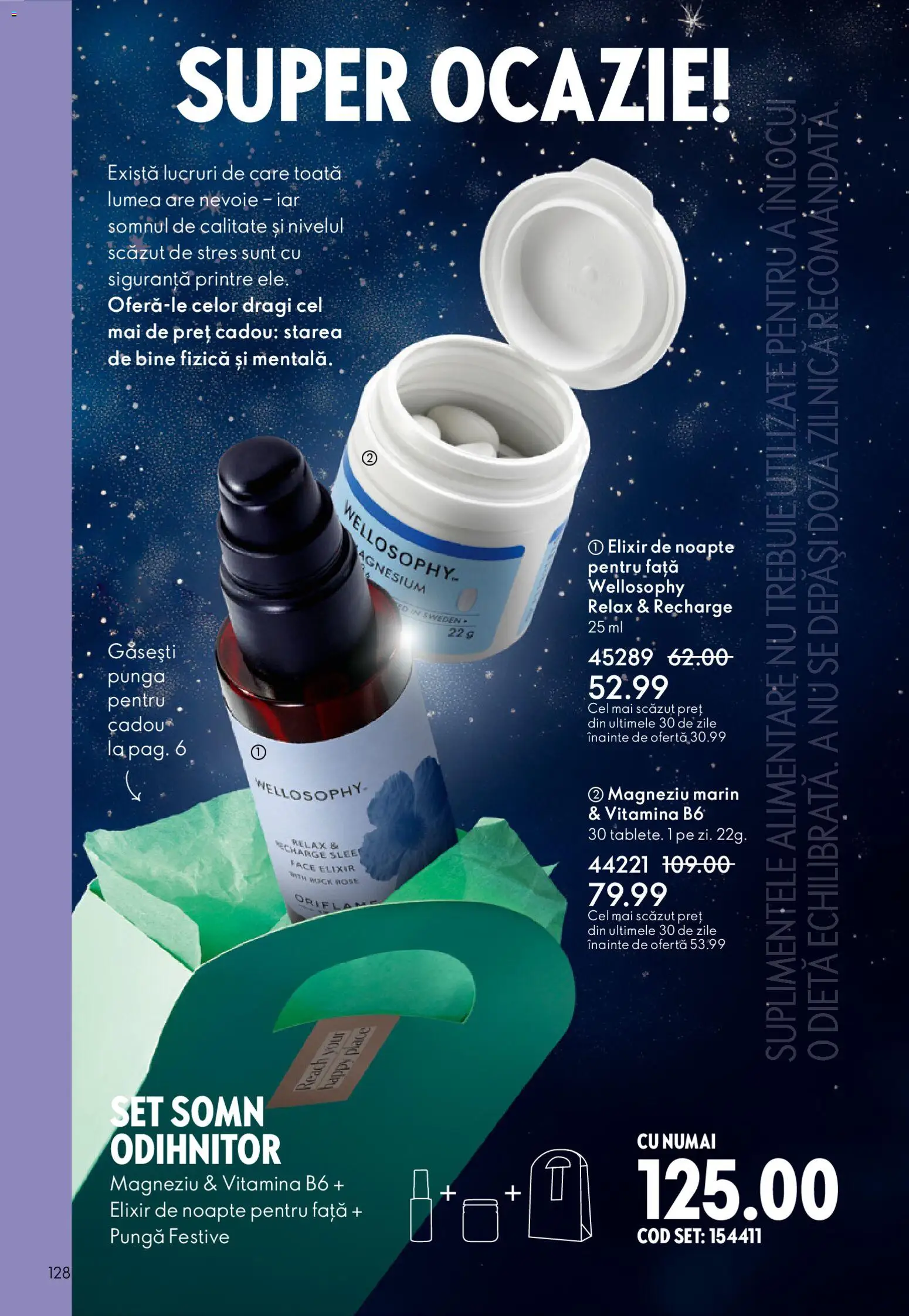 Catalog Oriflame 3 - 22 Decembrie 2025 | Pagina 128 | Produse: Elixir, Pungă