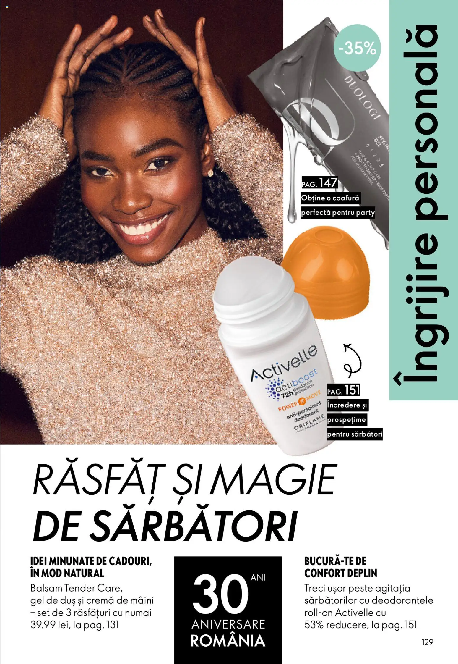 Catalog Oriflame 3 - 22 Decembrie 2025 | Pagina 129 | Produse: Balsam, Gel de duș, Antiperspirant, Pește