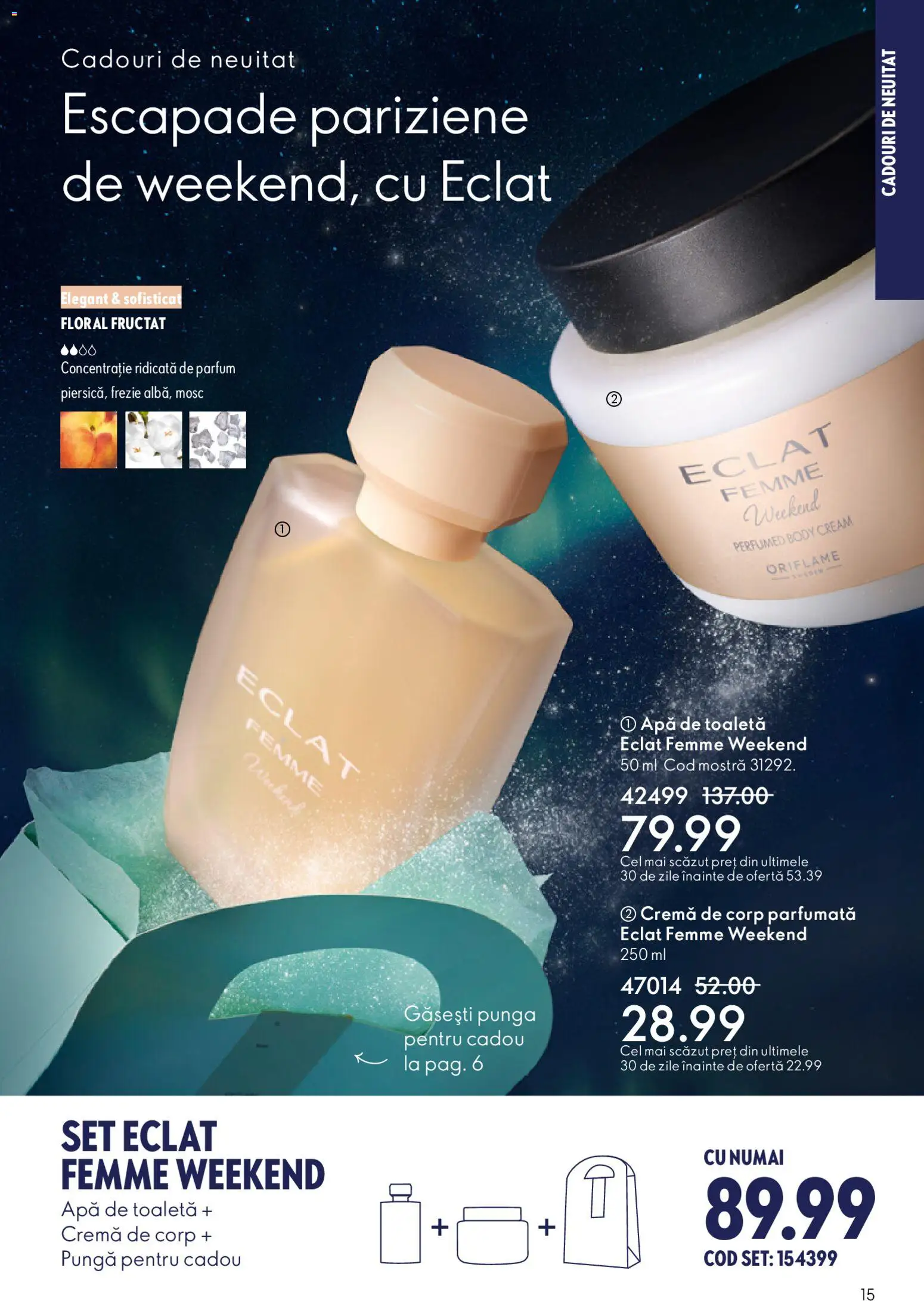 Catalog Oriflame 3 - 22 Decembrie 2025 | Pagina 15 | Produse: Pungă, Toaletă, Parfum, Apă