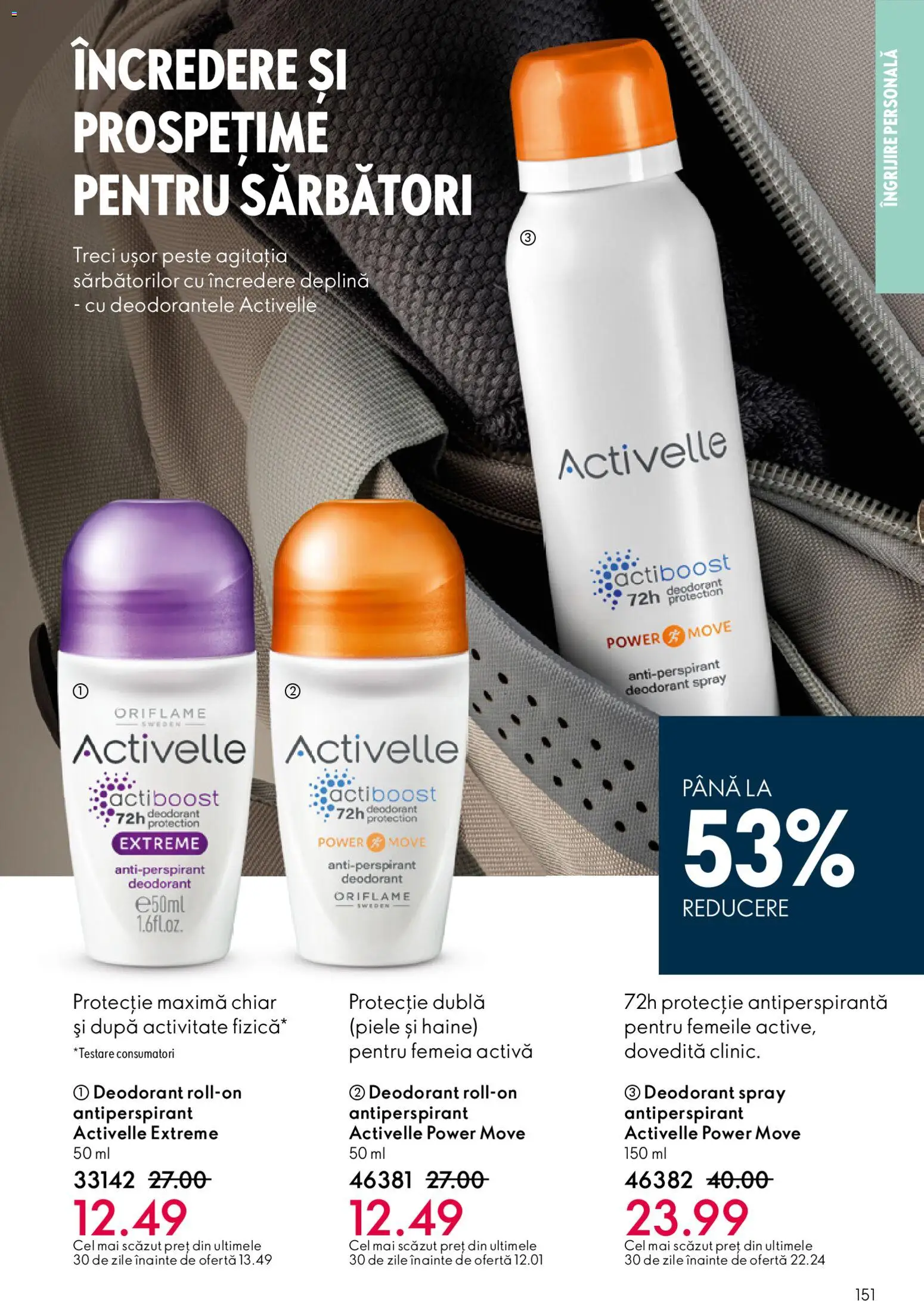 Catalog Oriflame 3 - 22 Decembrie 2025 | Pagina 151 | Produse: Deodorant, Antiperspirant, Pește, Haine