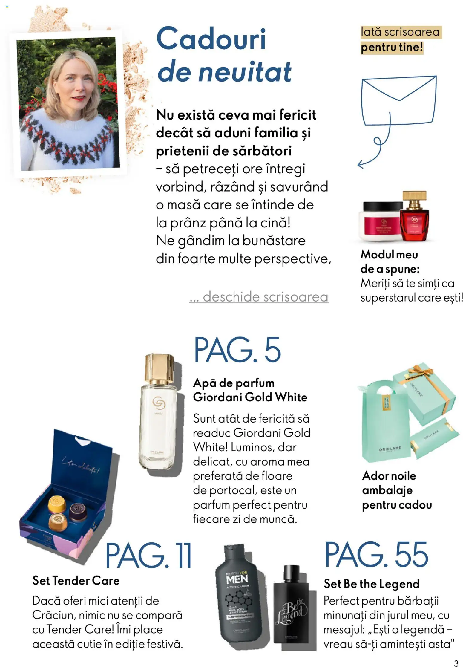 Catalog Oriflame 3 - 22 Decembrie 2025 | Pagina 3 | Produse: Masă, Mici, Parfum, Apă