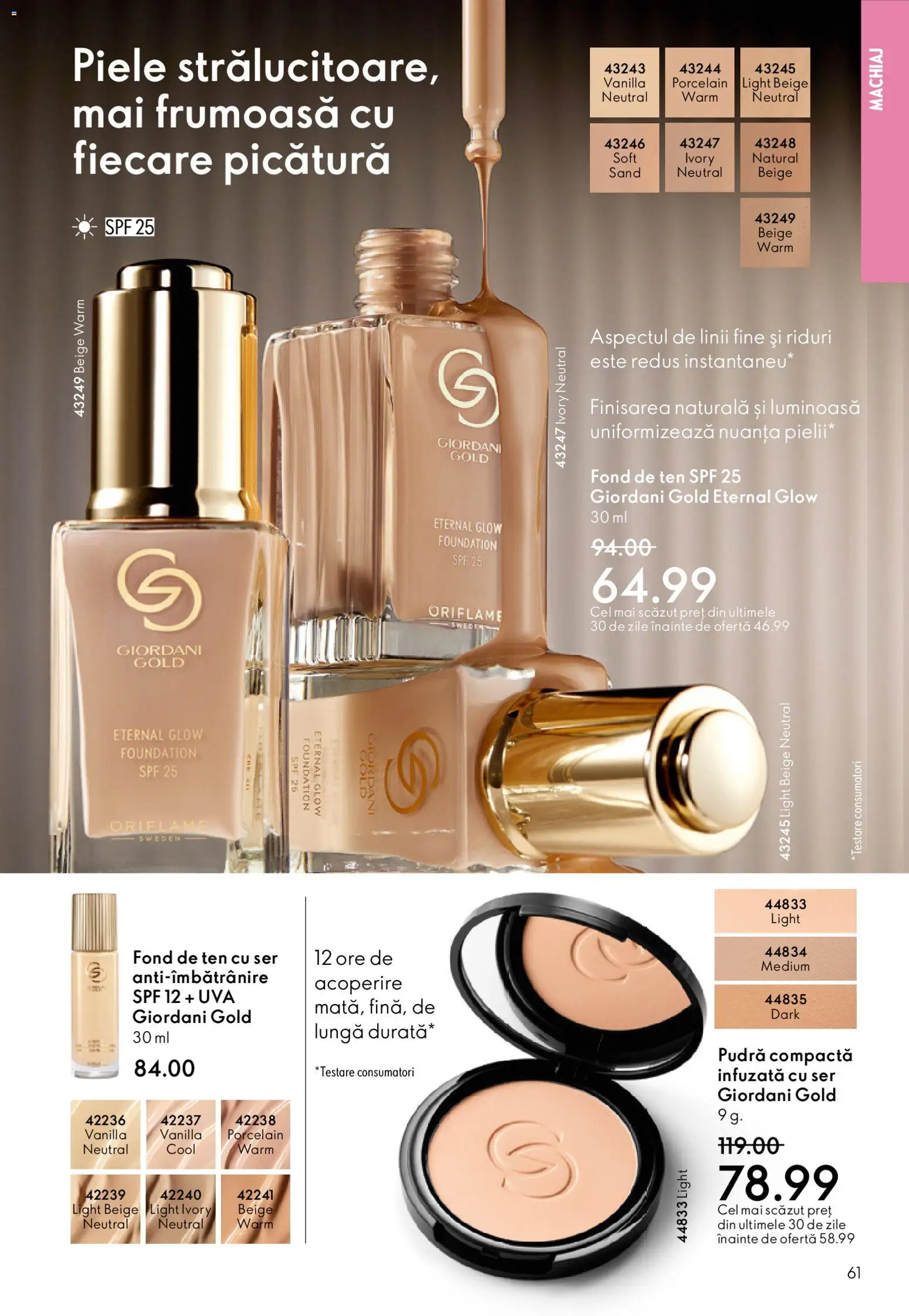 Catalog Oriflame 3 - 22 Decembrie 2025 | Pagina 61 | Produse: Fond de ten, Machiaj, Pudră